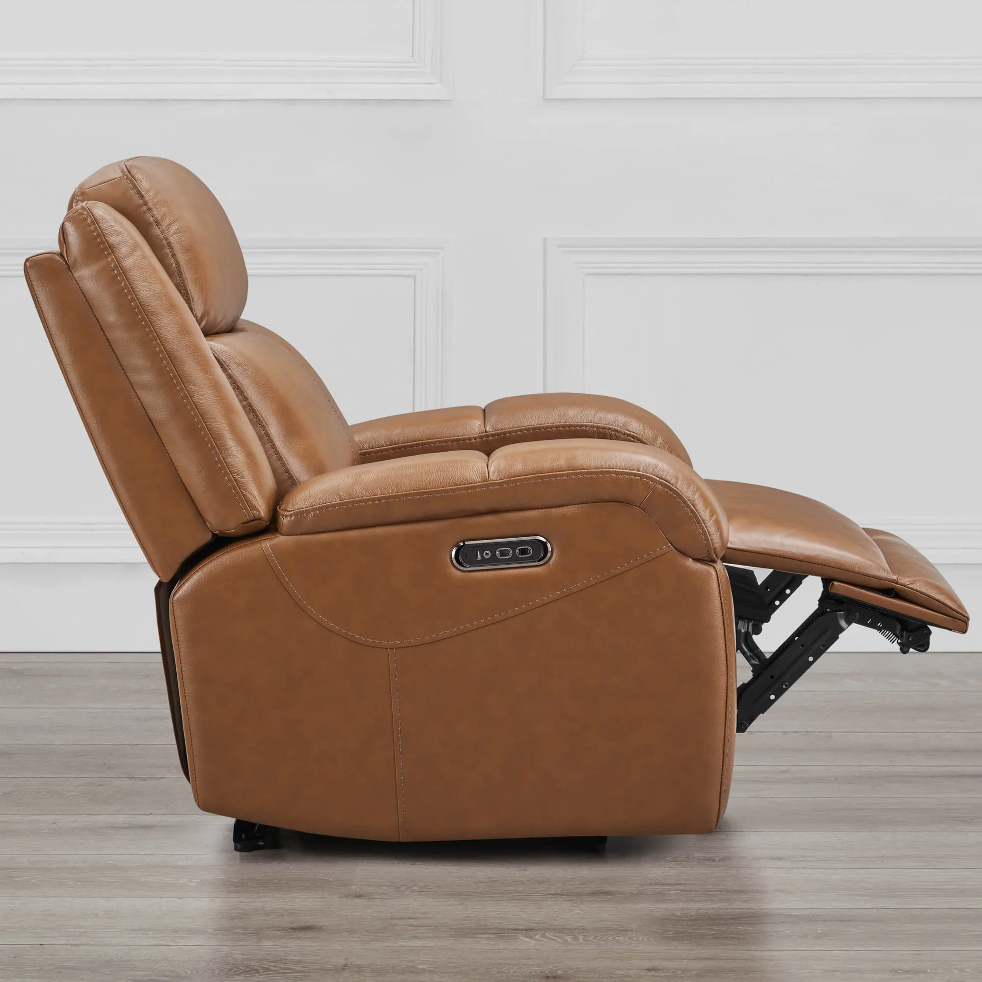 Isaac Genuine Leather Wall Hugger Power Recliner with Power Headrest - Image 12