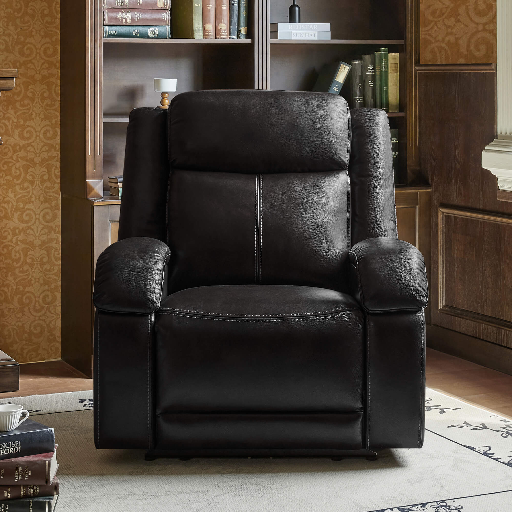 Isaac Genuine Leather Wall Hugger Power Recliner with Power Headrest - Image 131