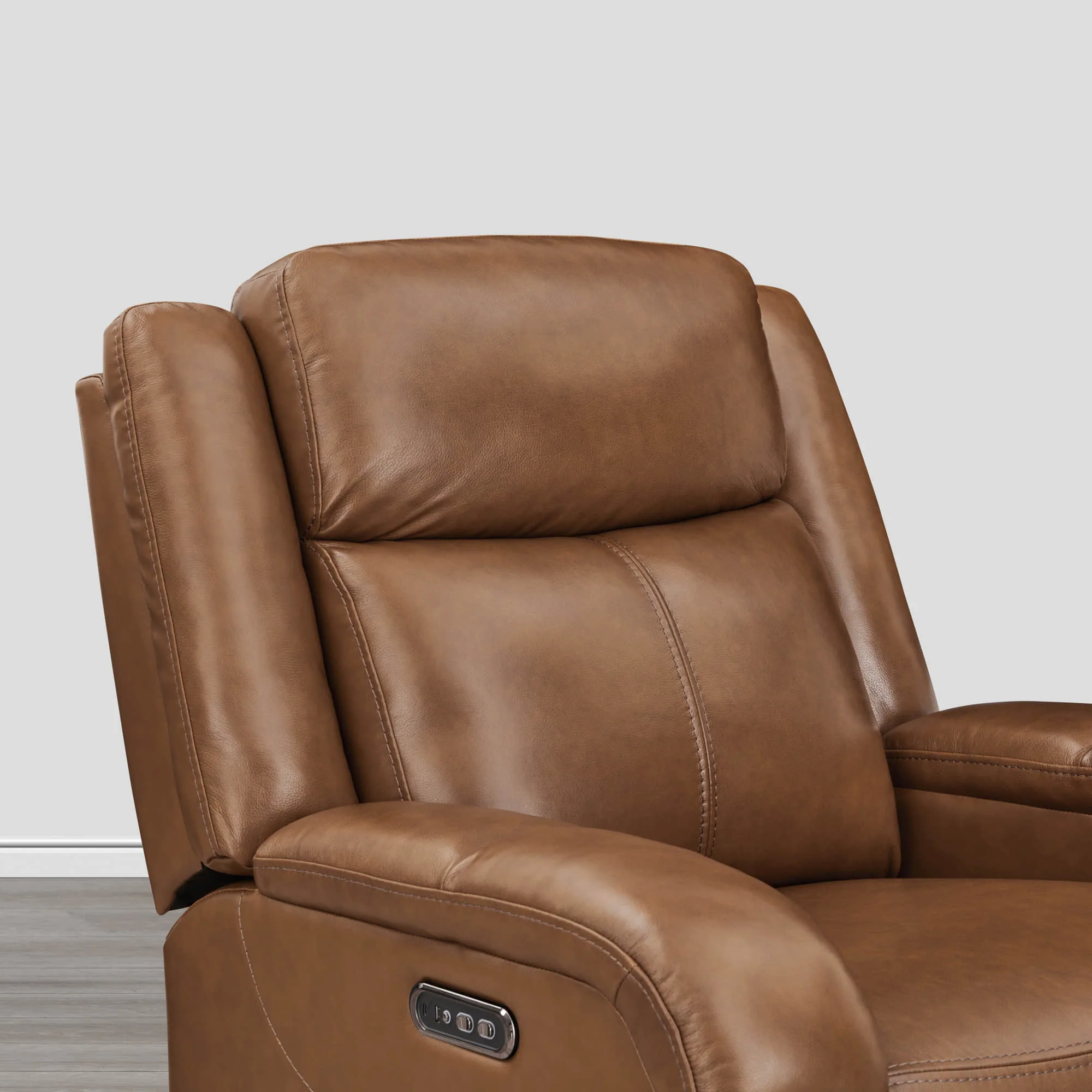Isaac Genuine Leather Wall Hugger Power Recliner with Power Headrest - Image 17