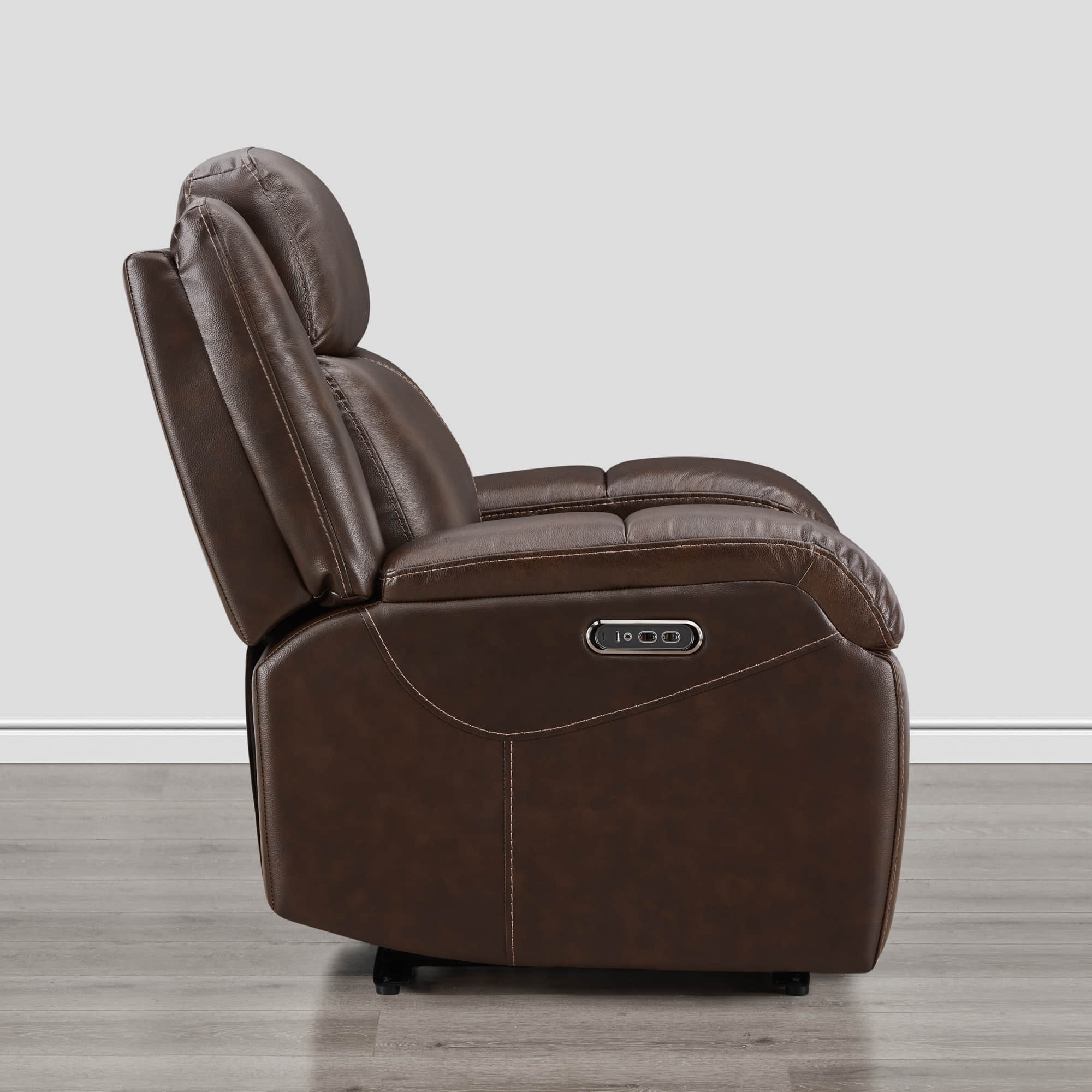 Isaac Genuine Leather Wall Hugger Power Recliner with Power Headrest - Image 30