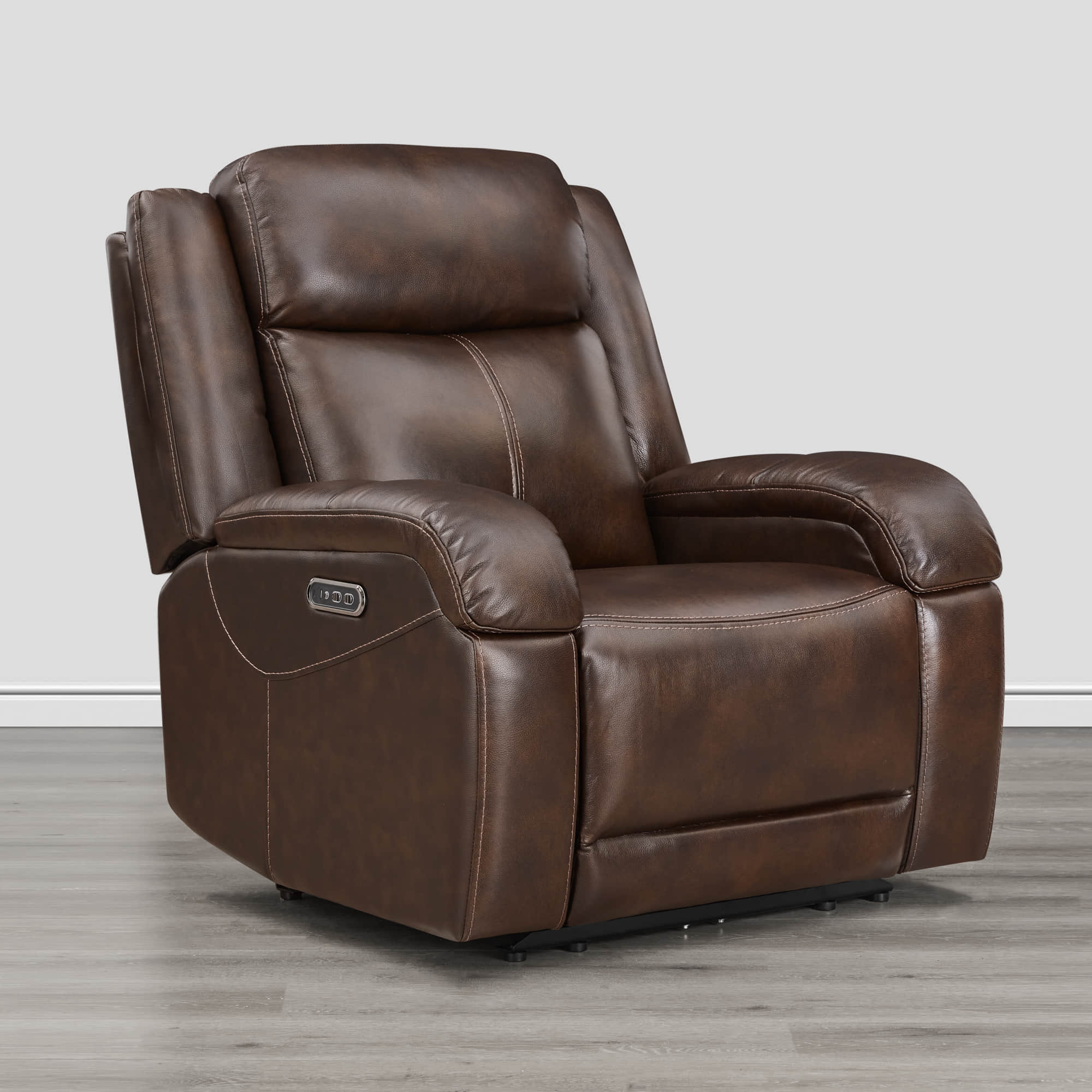 Isaac Genuine Leather Wall Hugger Power Recliner with Power Headrest - Image 35