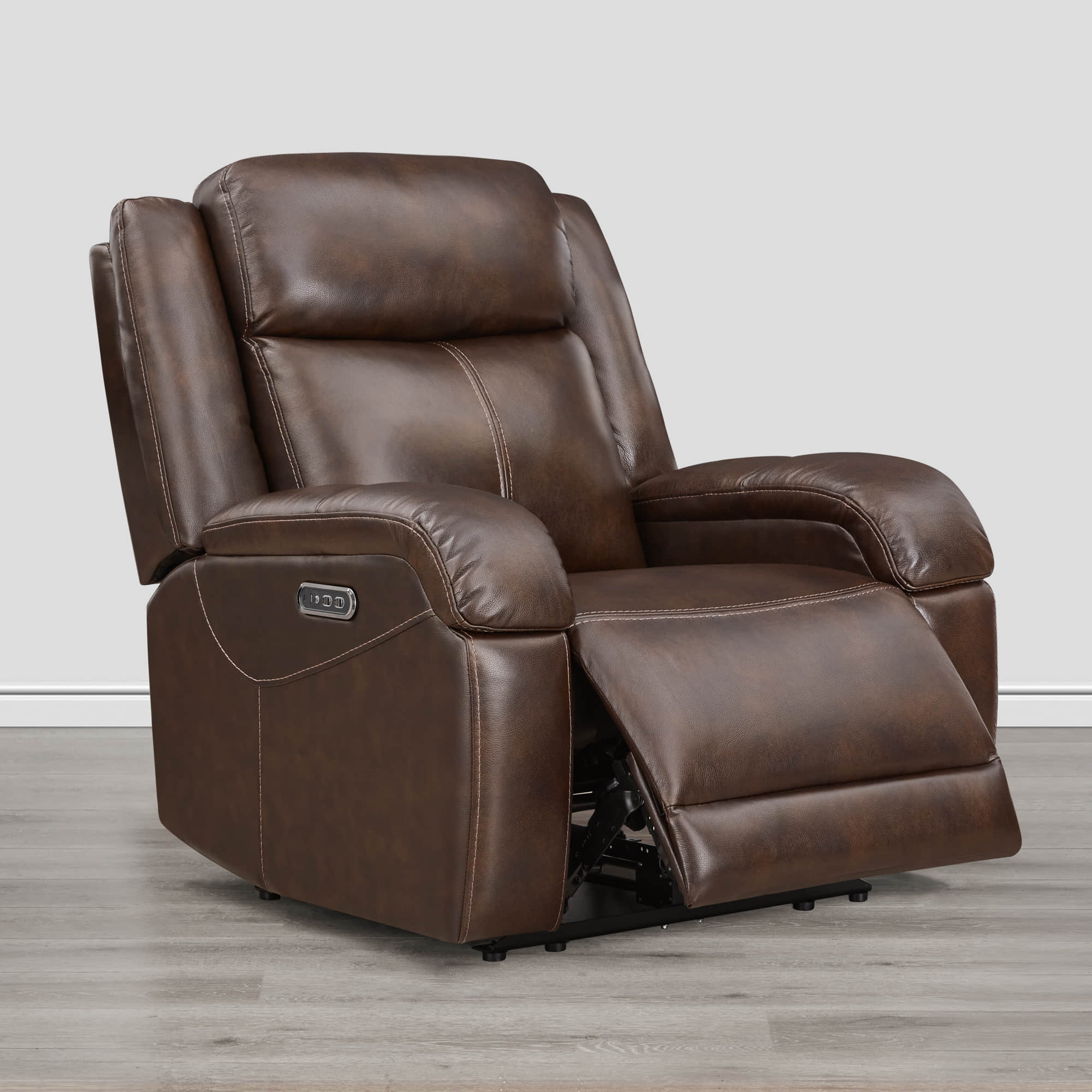 Isaac Genuine Leather Wall Hugger Power Recliner with Power Headrest - Image 36