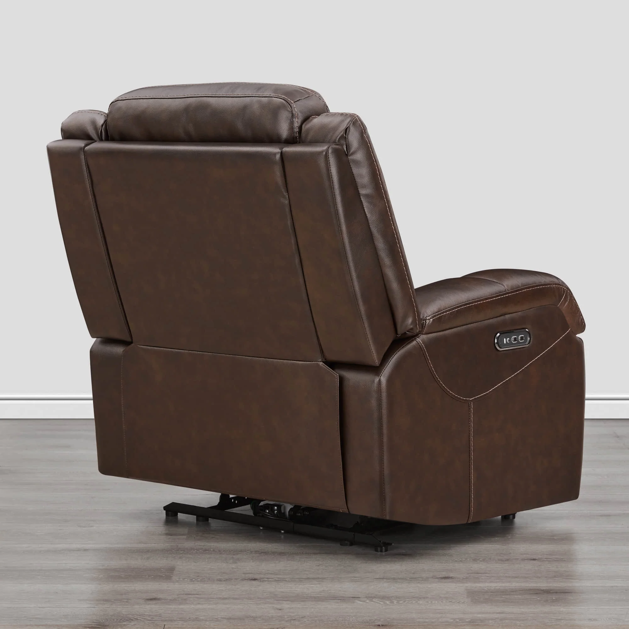 Isaac Genuine Leather Wall Hugger Power Recliner with Power Headrest - Image 37