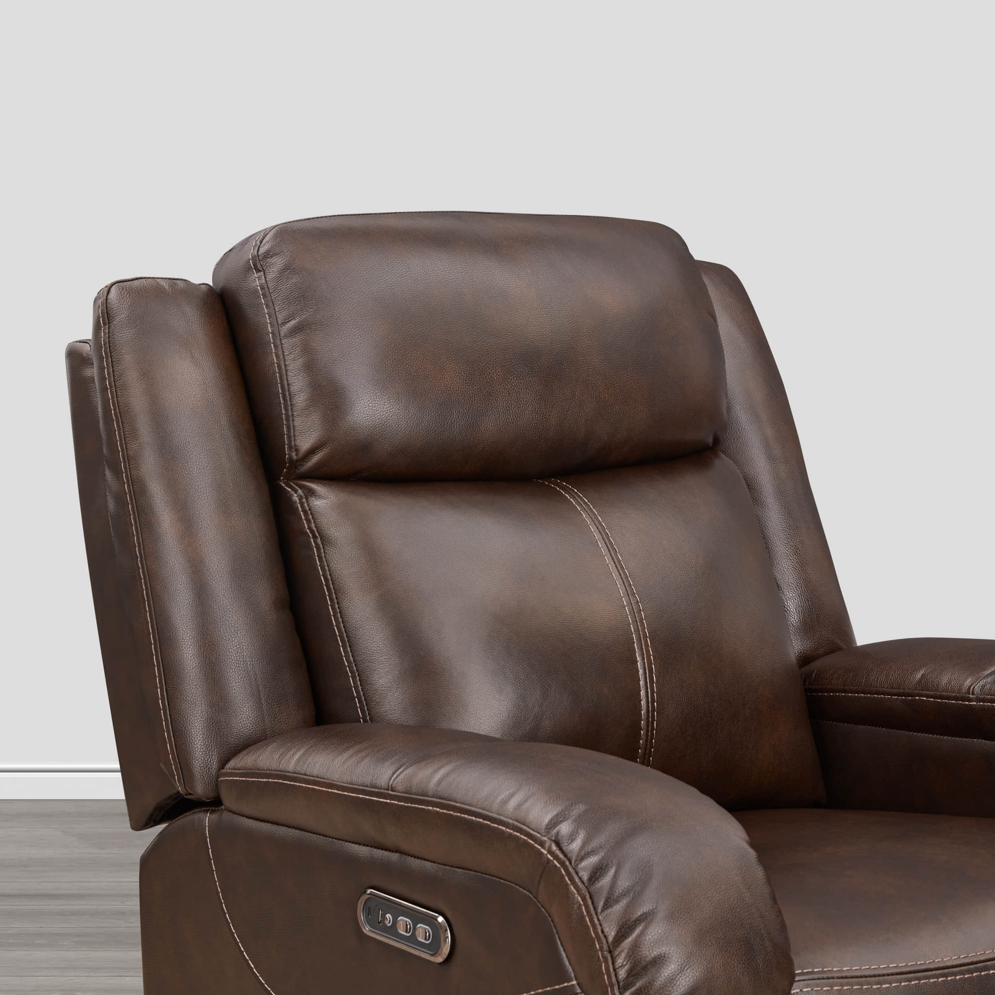 Isaac Genuine Leather Wall Hugger Power Recliner with Power Headrest - Image 38