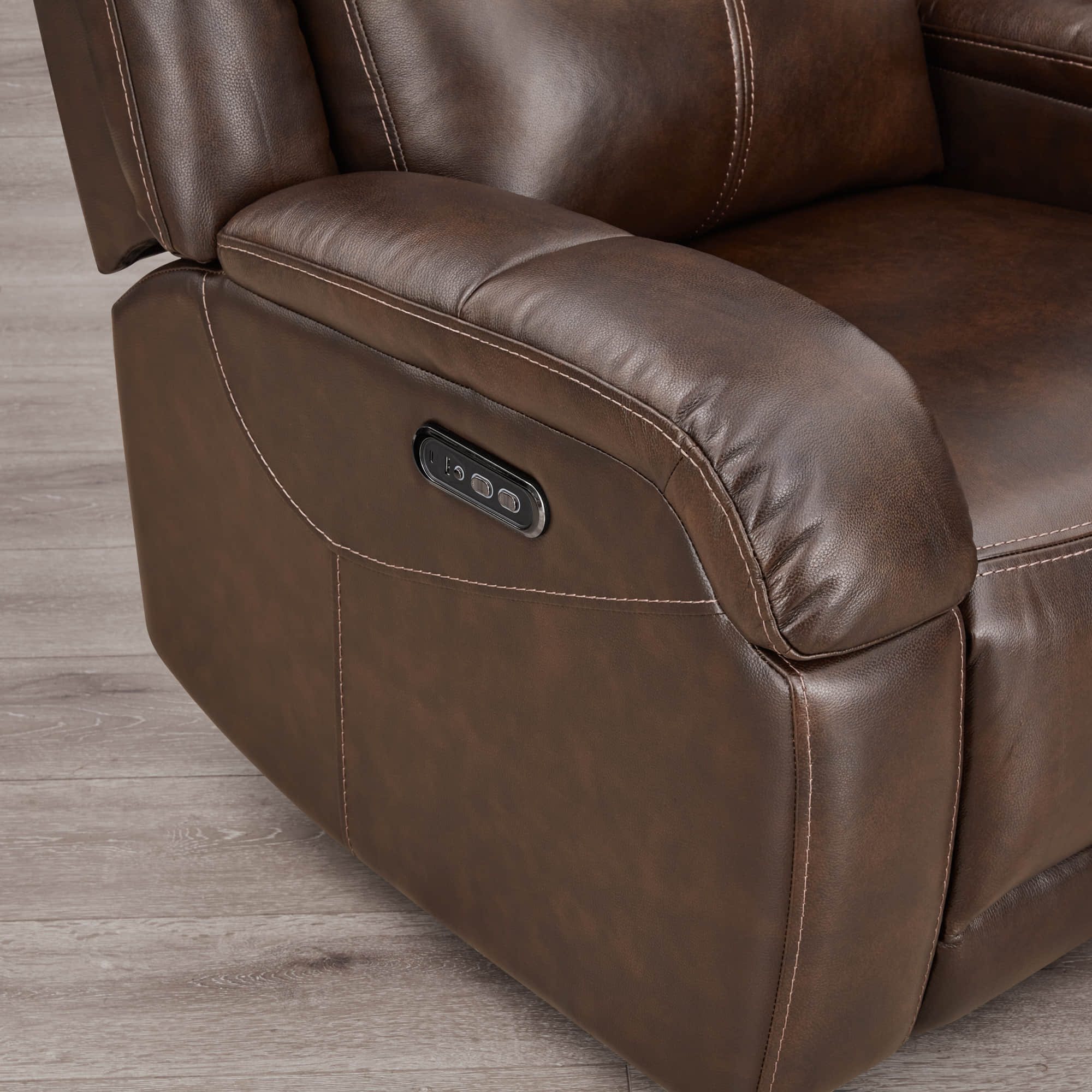 Isaac Genuine Leather Wall Hugger Power Recliner with Power Headrest - Image 39