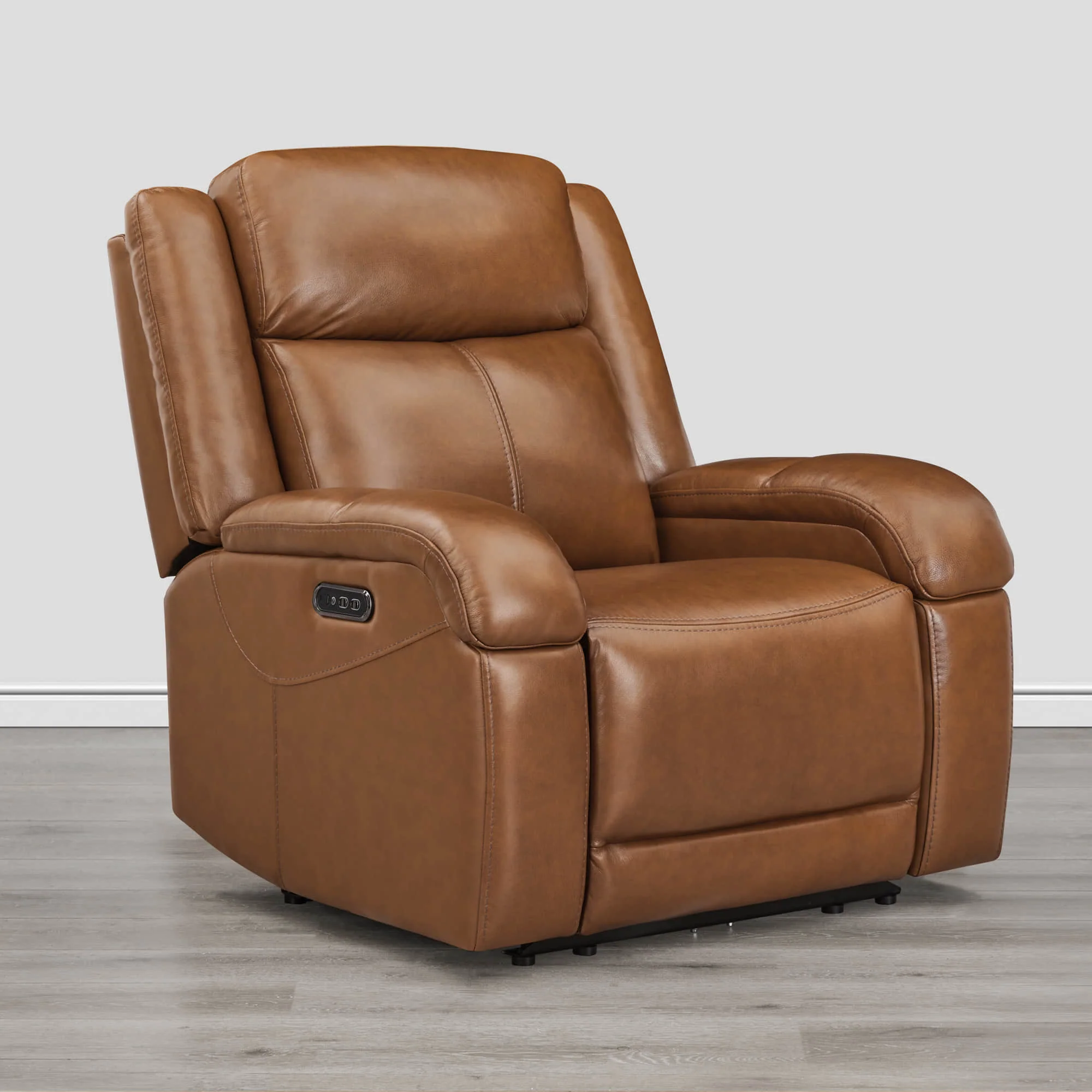Isaac Genuine Leather Wall Hugger Power Recliner with Power Headrest - Image 4