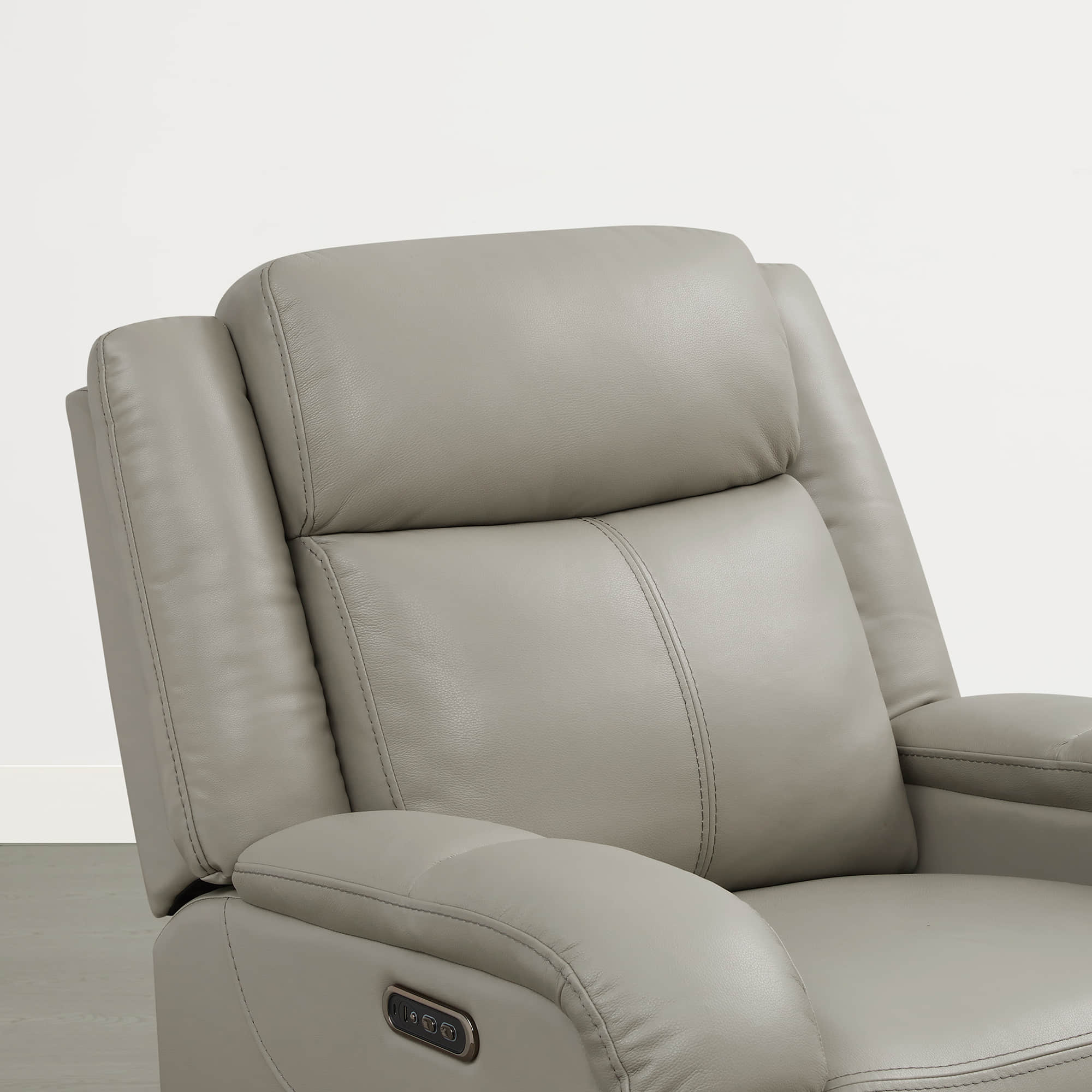 Isaac Genuine Leather Wall Hugger Power Recliner with Power Headrest - Image 49