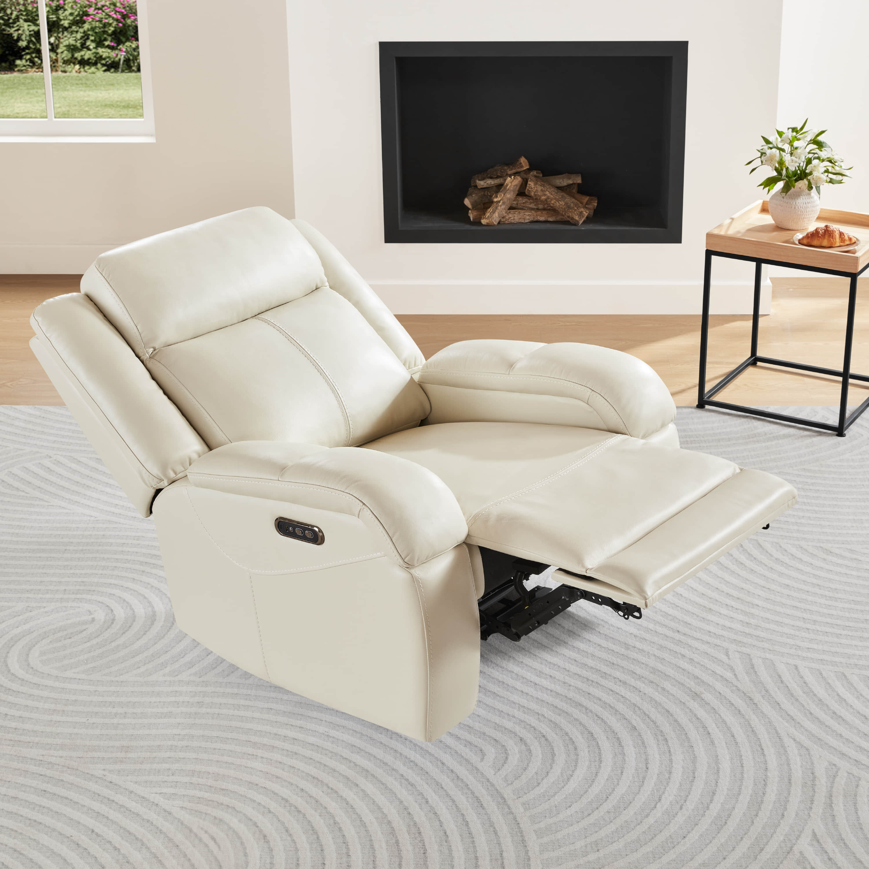 Isaac Genuine Leather Wall Hugger Power Recliner with Power Headrest - Image 55