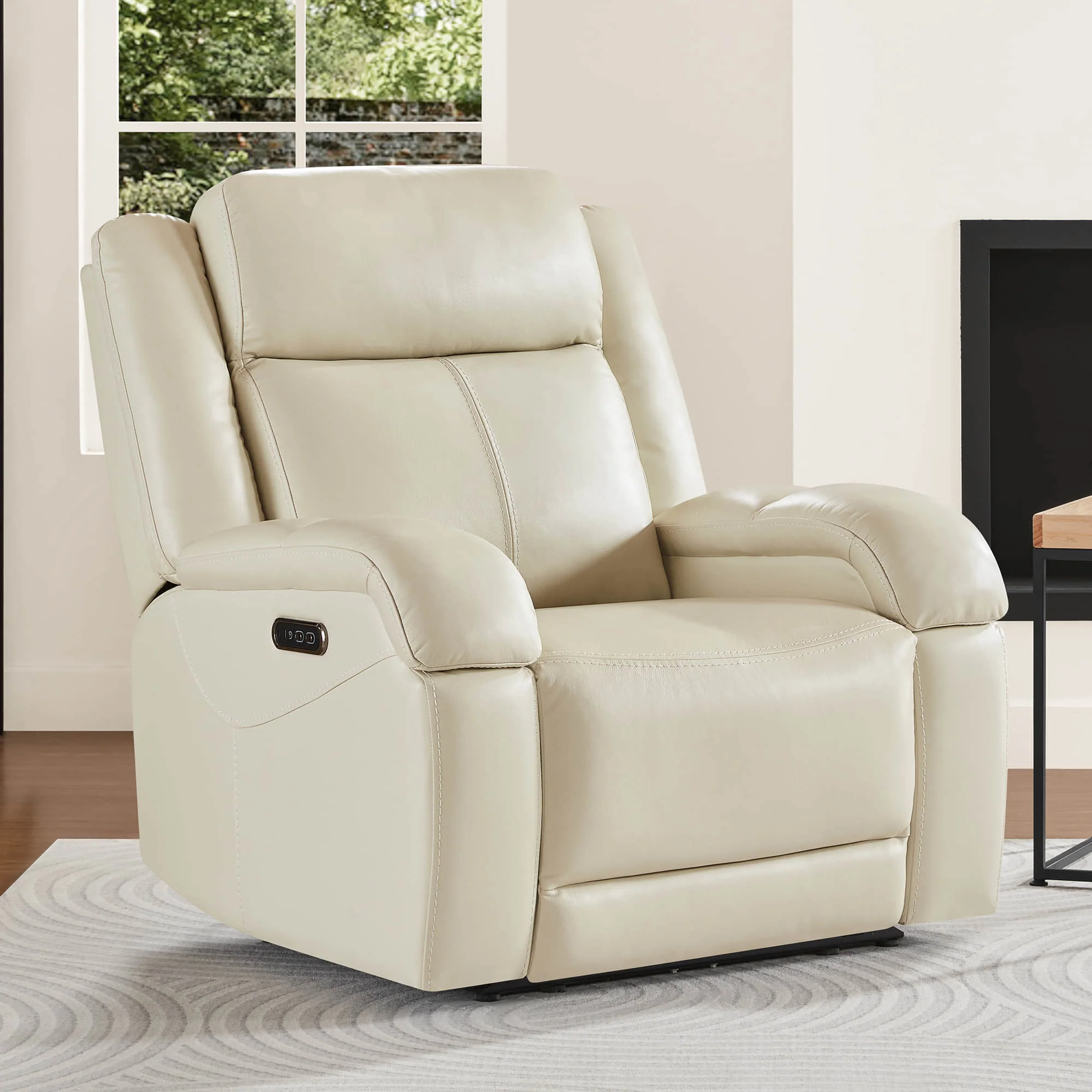 Isaac Genuine Leather Wall Hugger Power Recliner with Power Headrest - Image 87