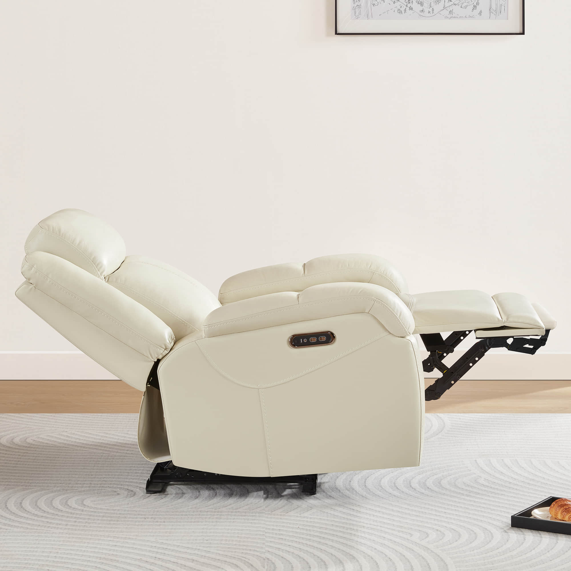 Isaac Genuine Leather Wall Hugger Power Recliner with Power Headrest - Image 88