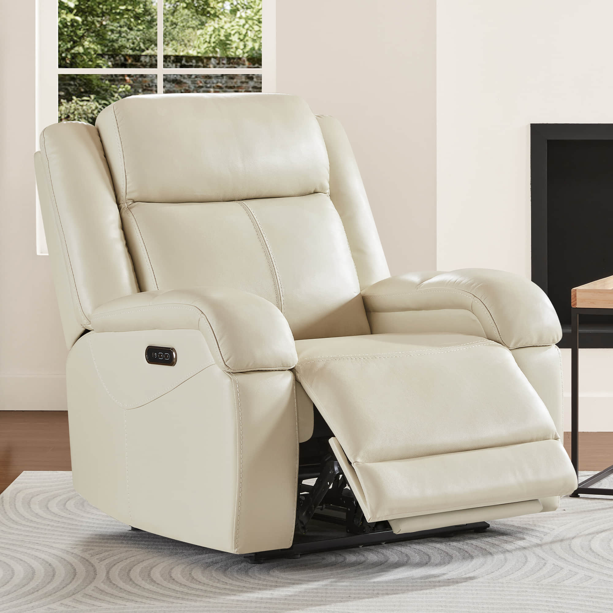 Isaac Genuine Leather Wall Hugger Power Recliner with Power Headrest - Image 90