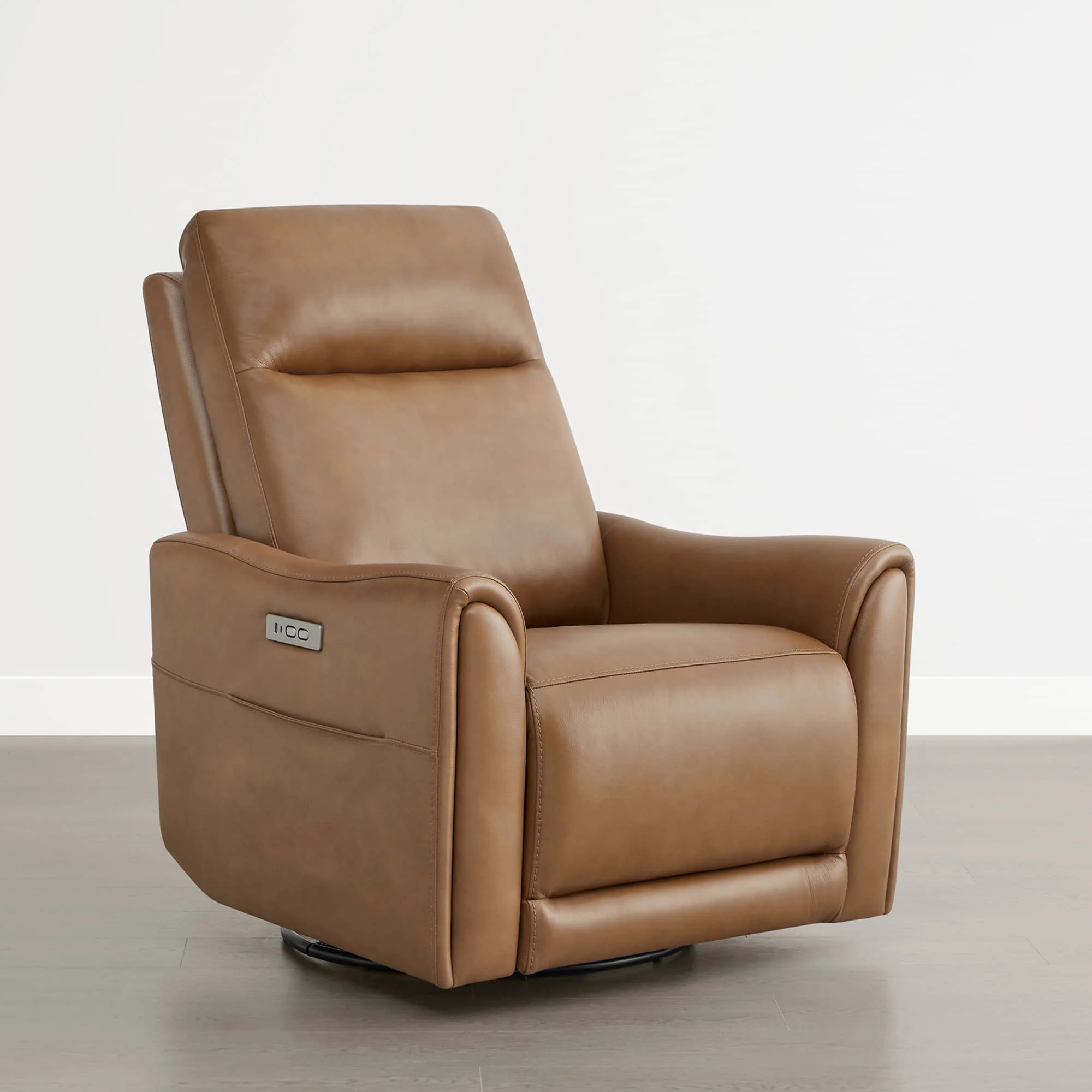 James Modern Genuine Leather Power Swivel Glider Recliner - Image 17