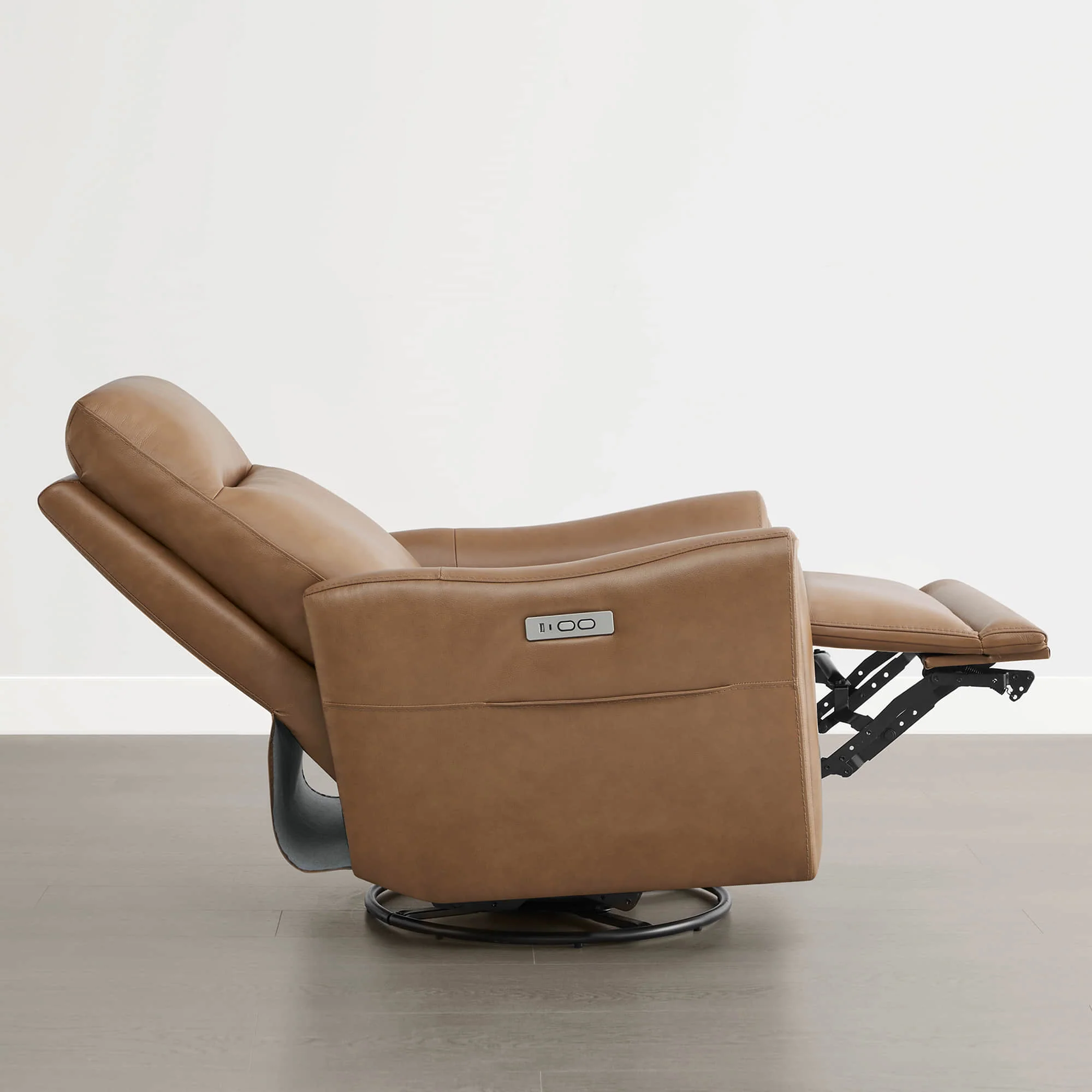 James Modern Genuine Leather Power Swivel Glider Recliner - Image 18