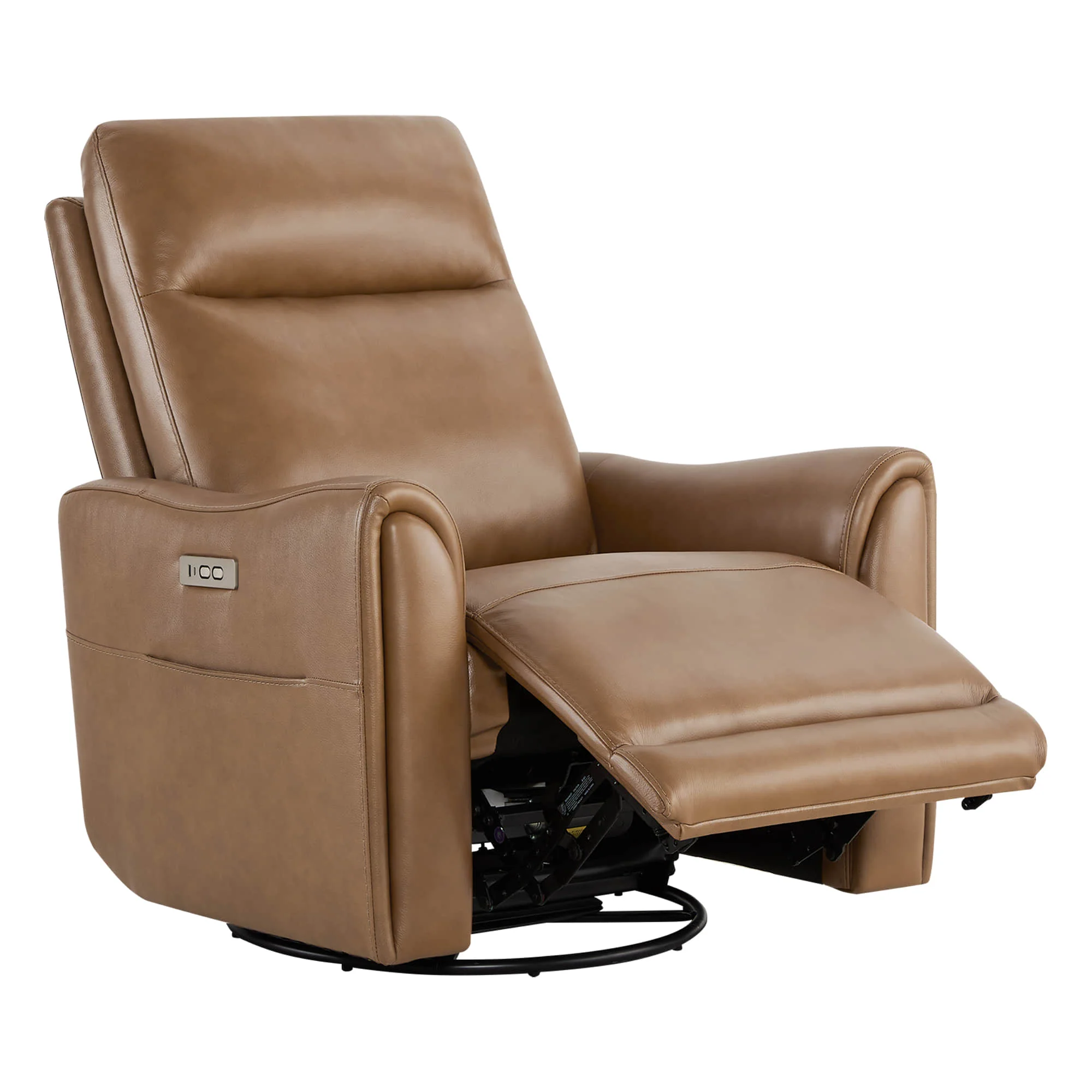 James Modern Genuine Leather Power Swivel Glider Recliner - Image 31