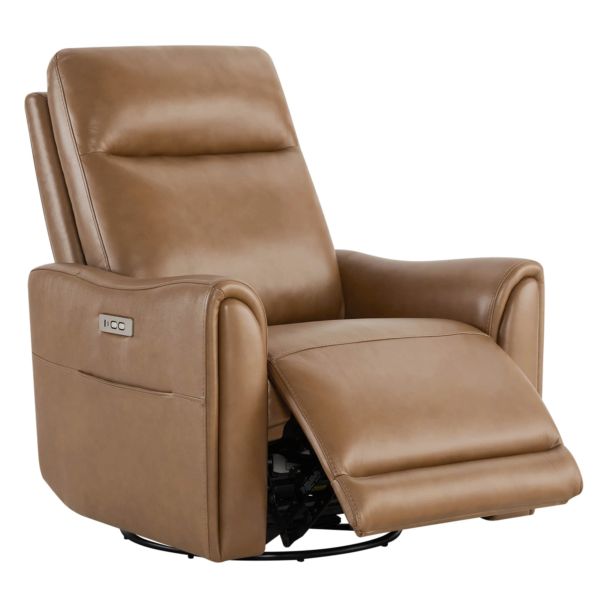 James Modern Genuine Leather Power Swivel Glider Recliner - Image 33