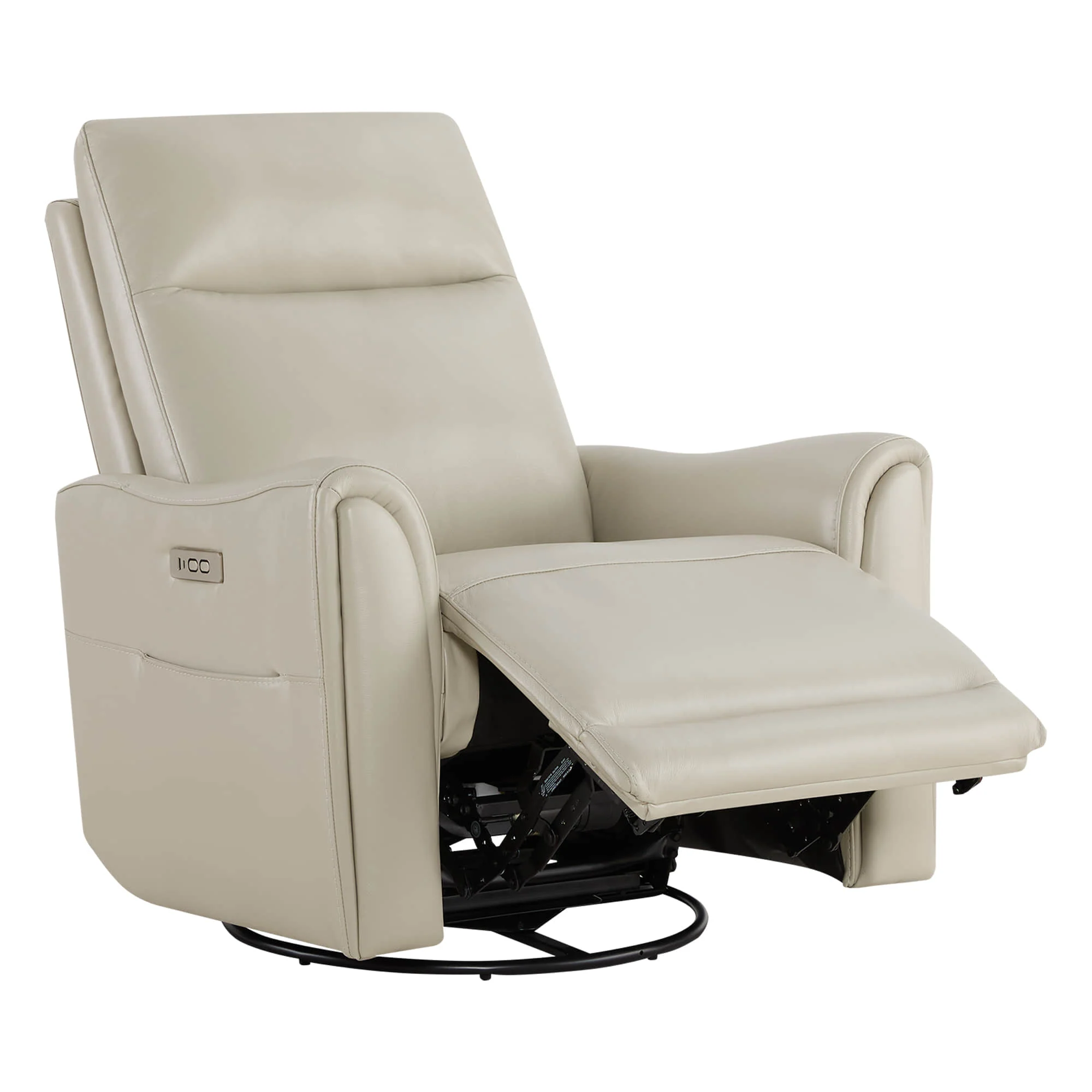 James Modern Genuine Leather Power Swivel Glider Recliner - Image 37