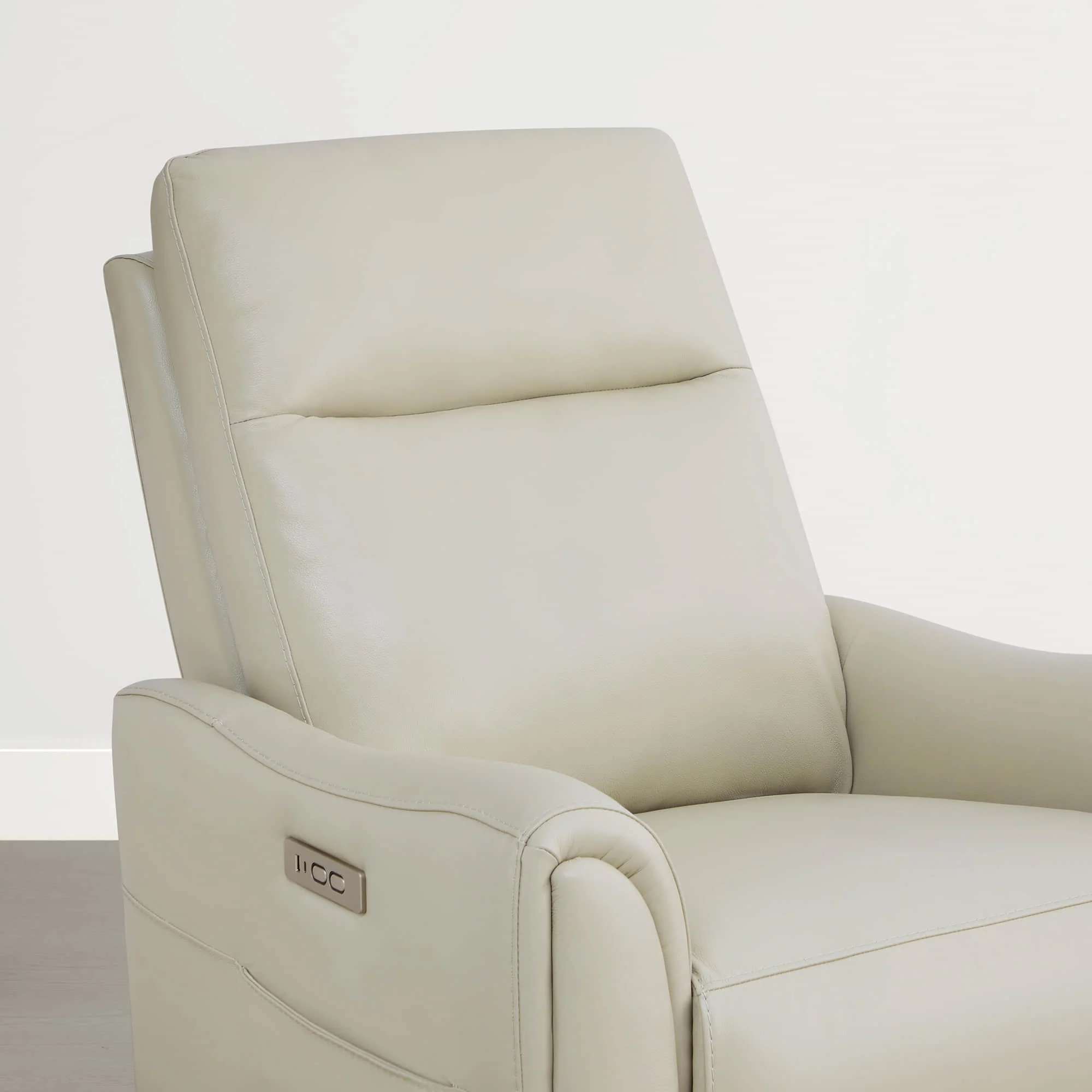 James Modern Genuine Leather Power Swivel Glider Recliner - Image 4