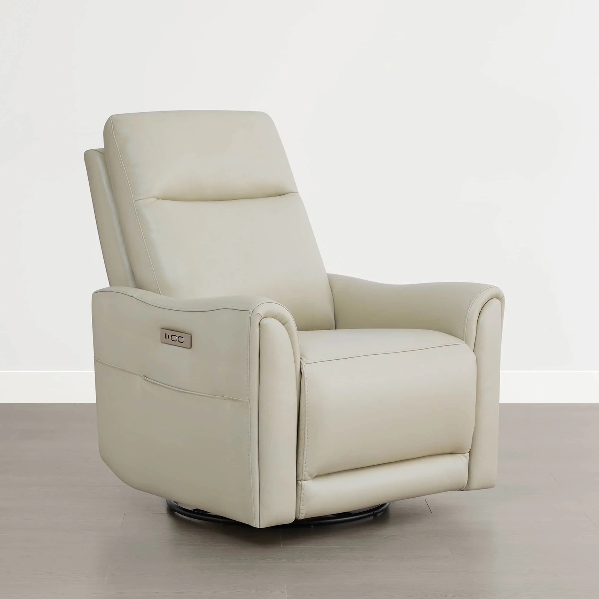 James Modern Genuine Leather Power Swivel Glider Recliner - Image 6