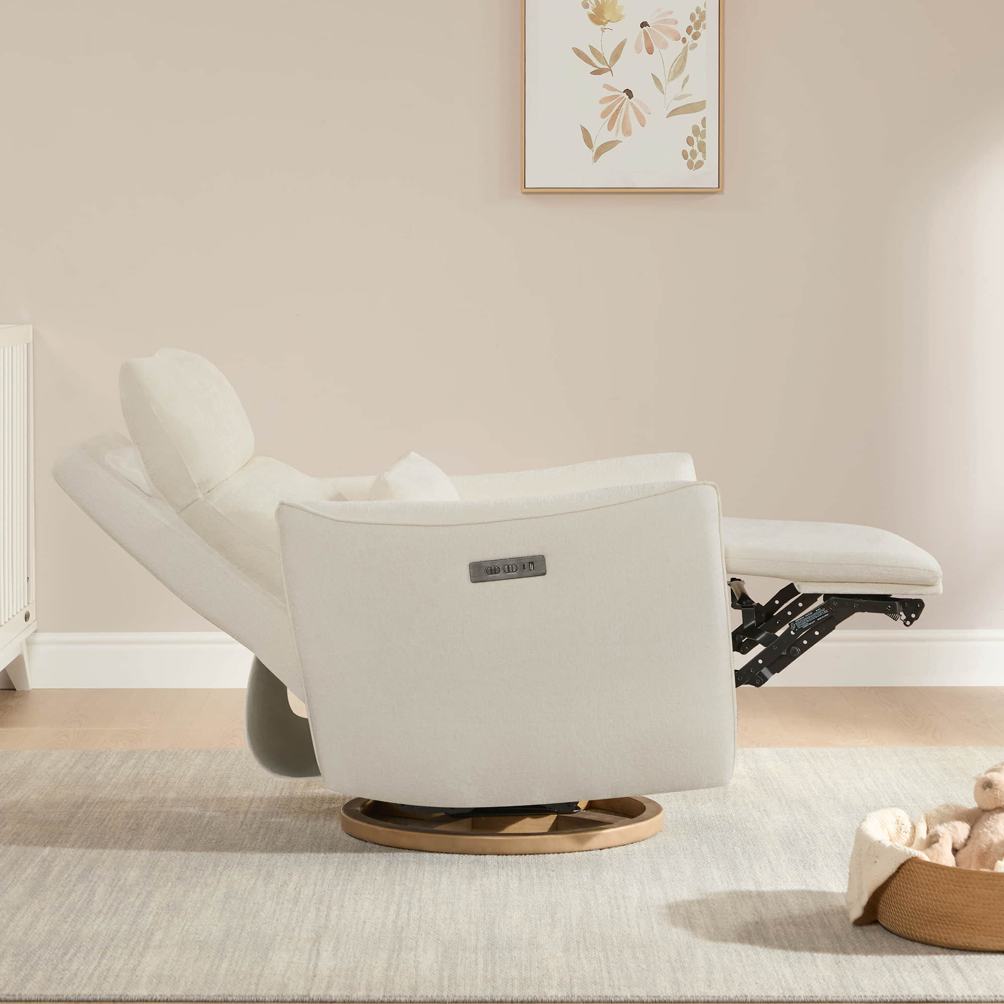 Janice Power Swivel Nursery Glider Recliner with Power Headrest - Image 13