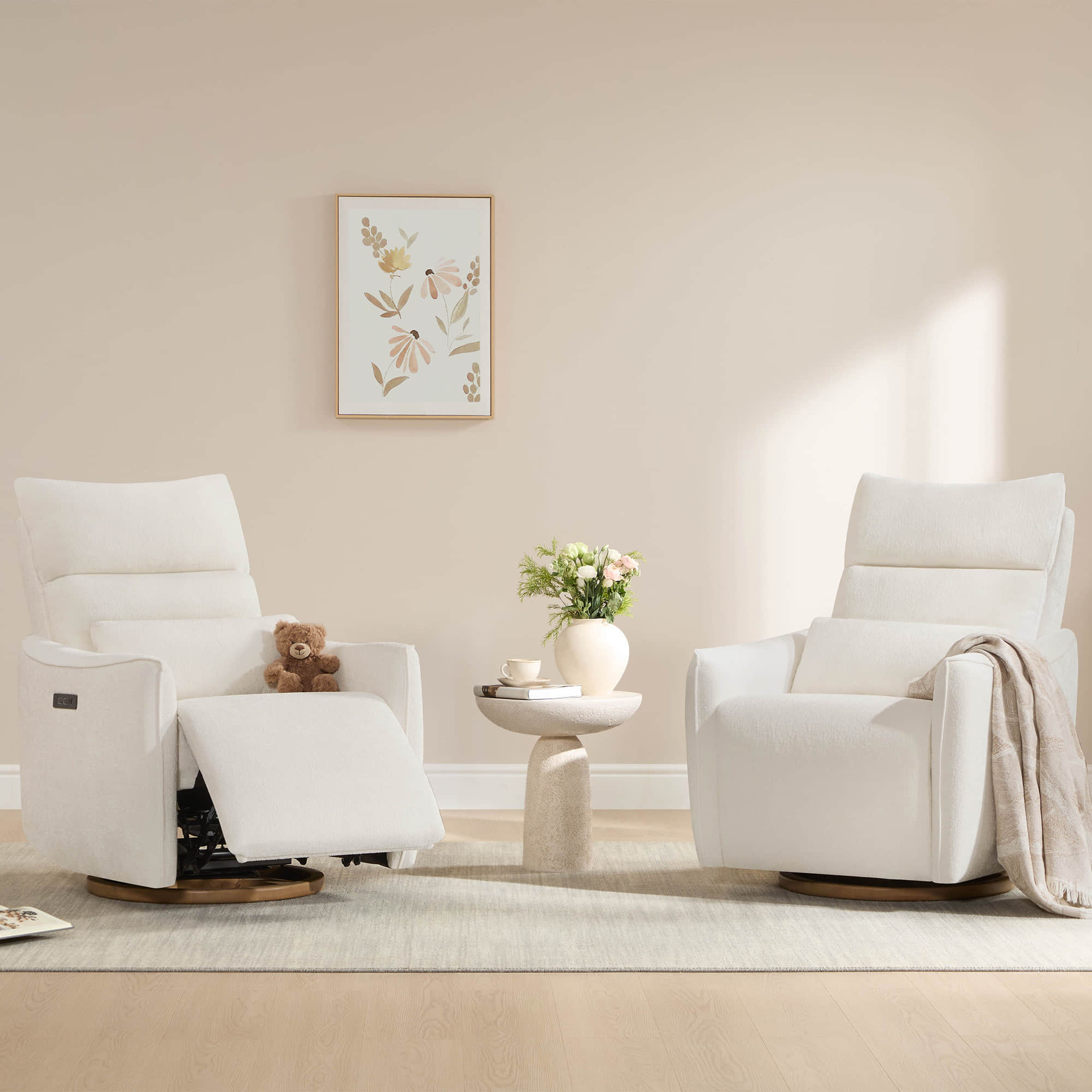 Janice Power Swivel Nursery Glider Recliner with Power Headrest - Image 3