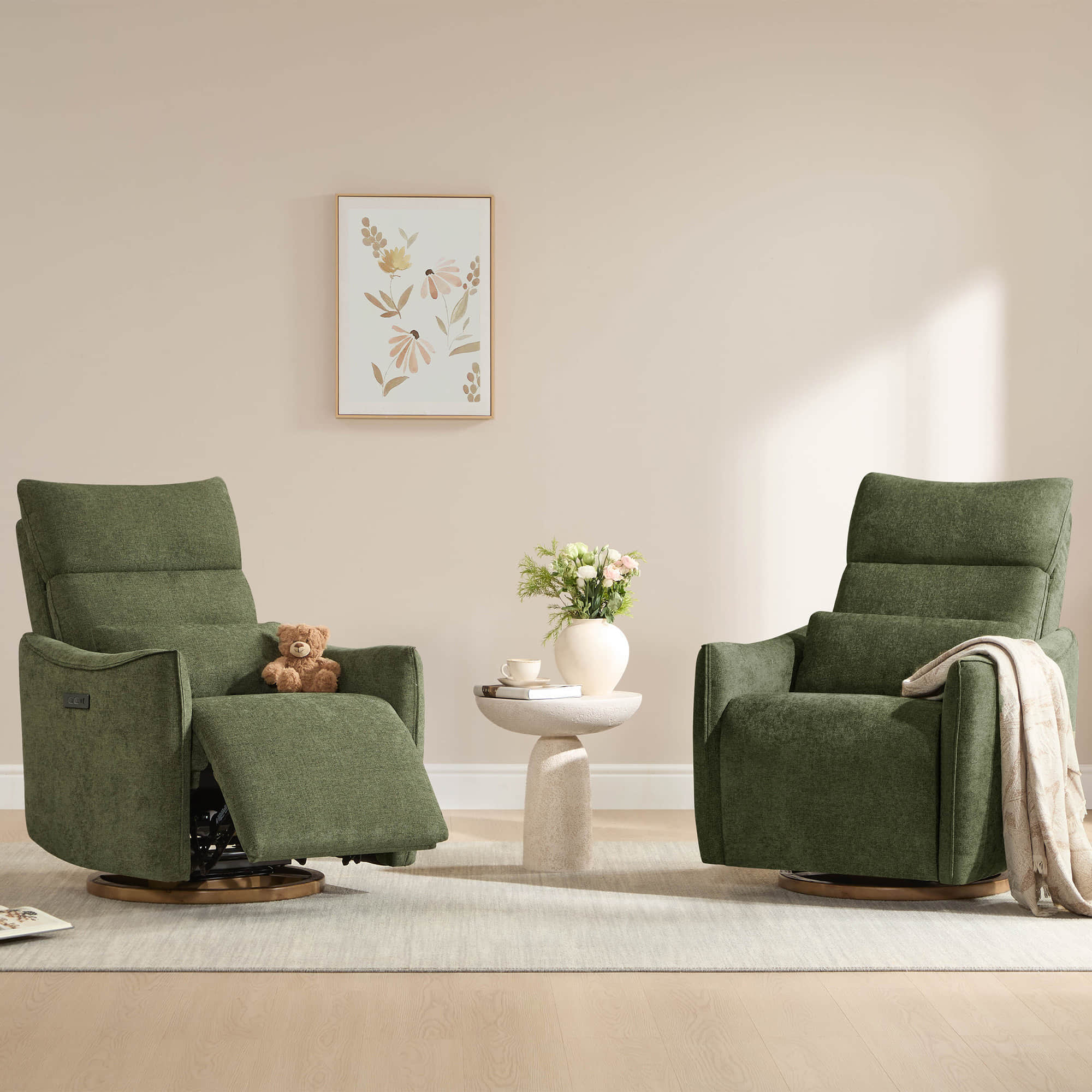 Janice Power Swivel Nursery Glider Recliner with Power Headrest - Image 50