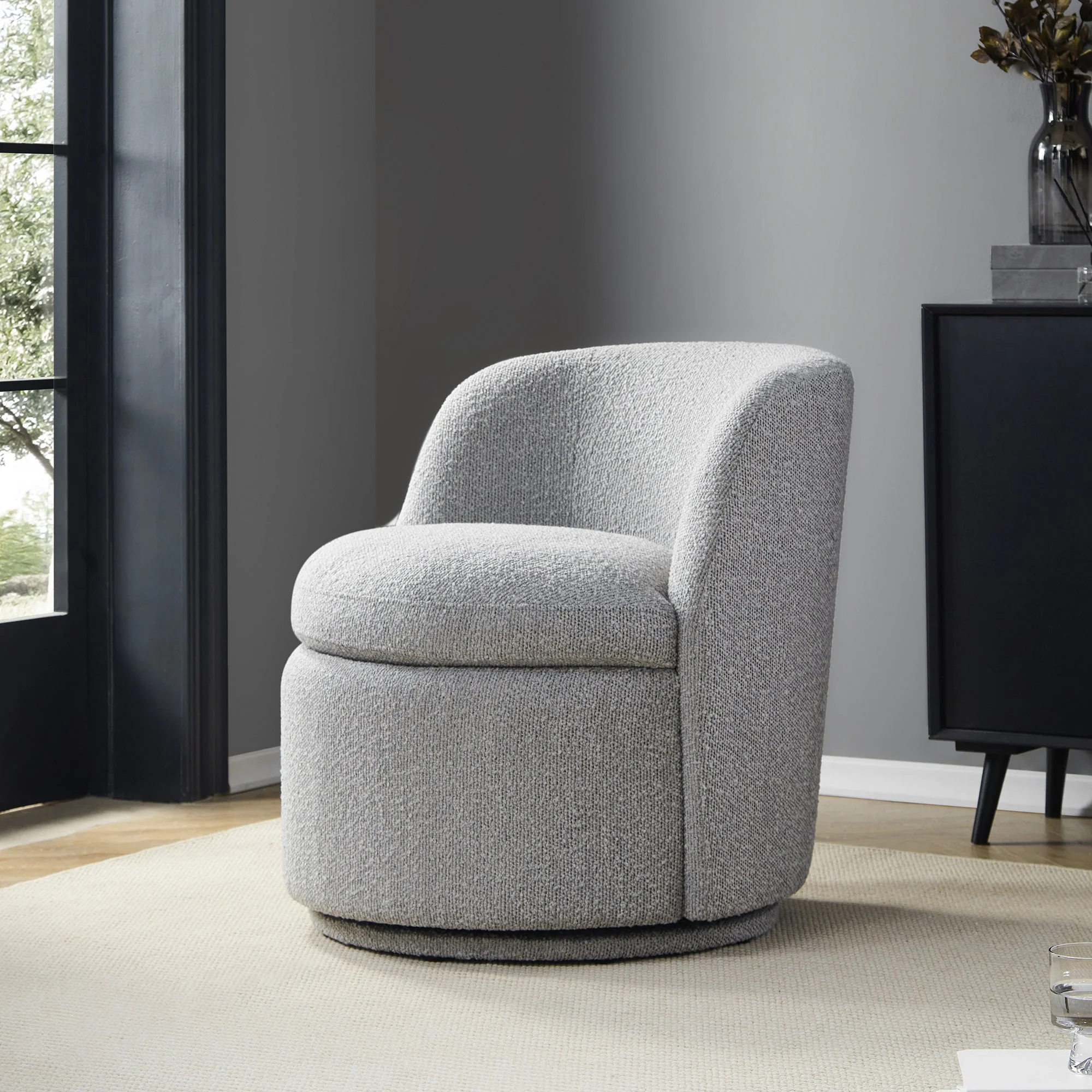 Jolie Performance Boucle Swivel Accent Chair - Image 13