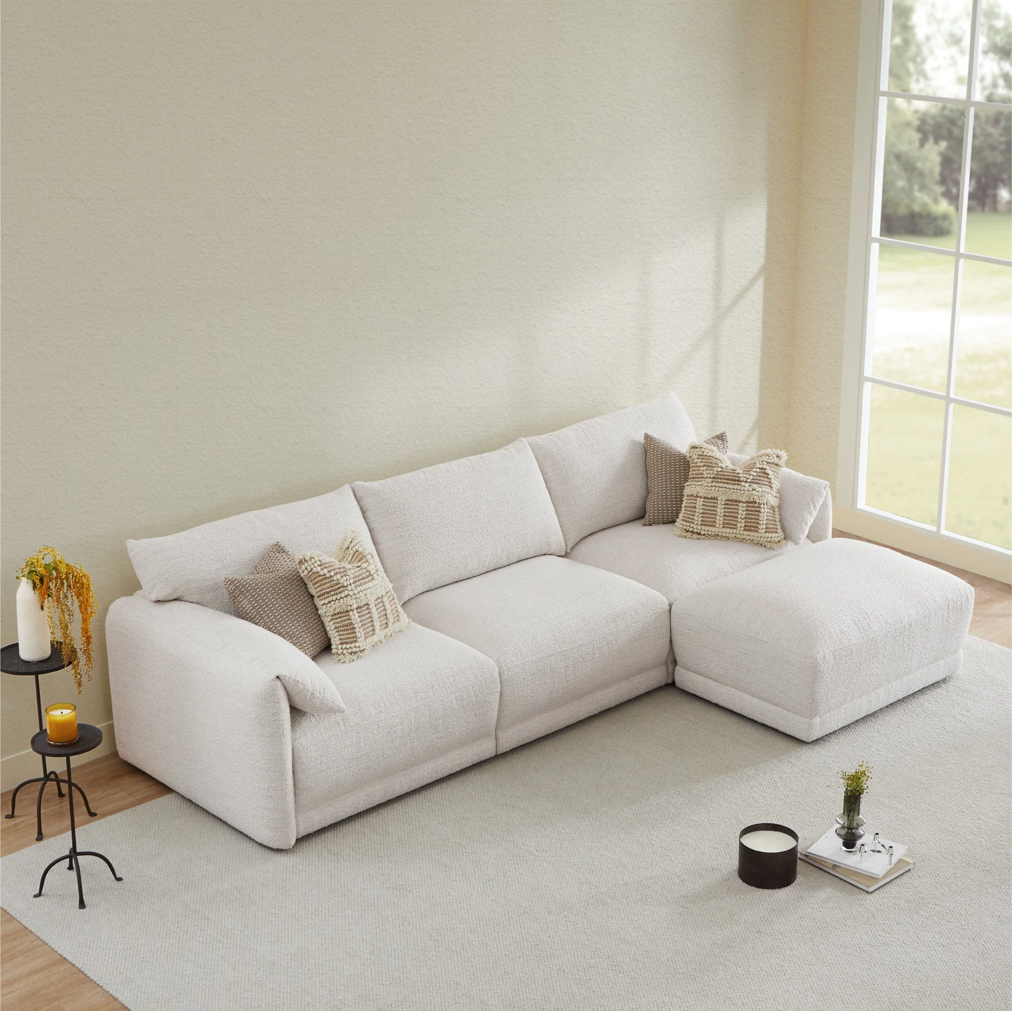 Josie Performance Boucle 4-Piece Modular Sectional (115.7'') - Image 3