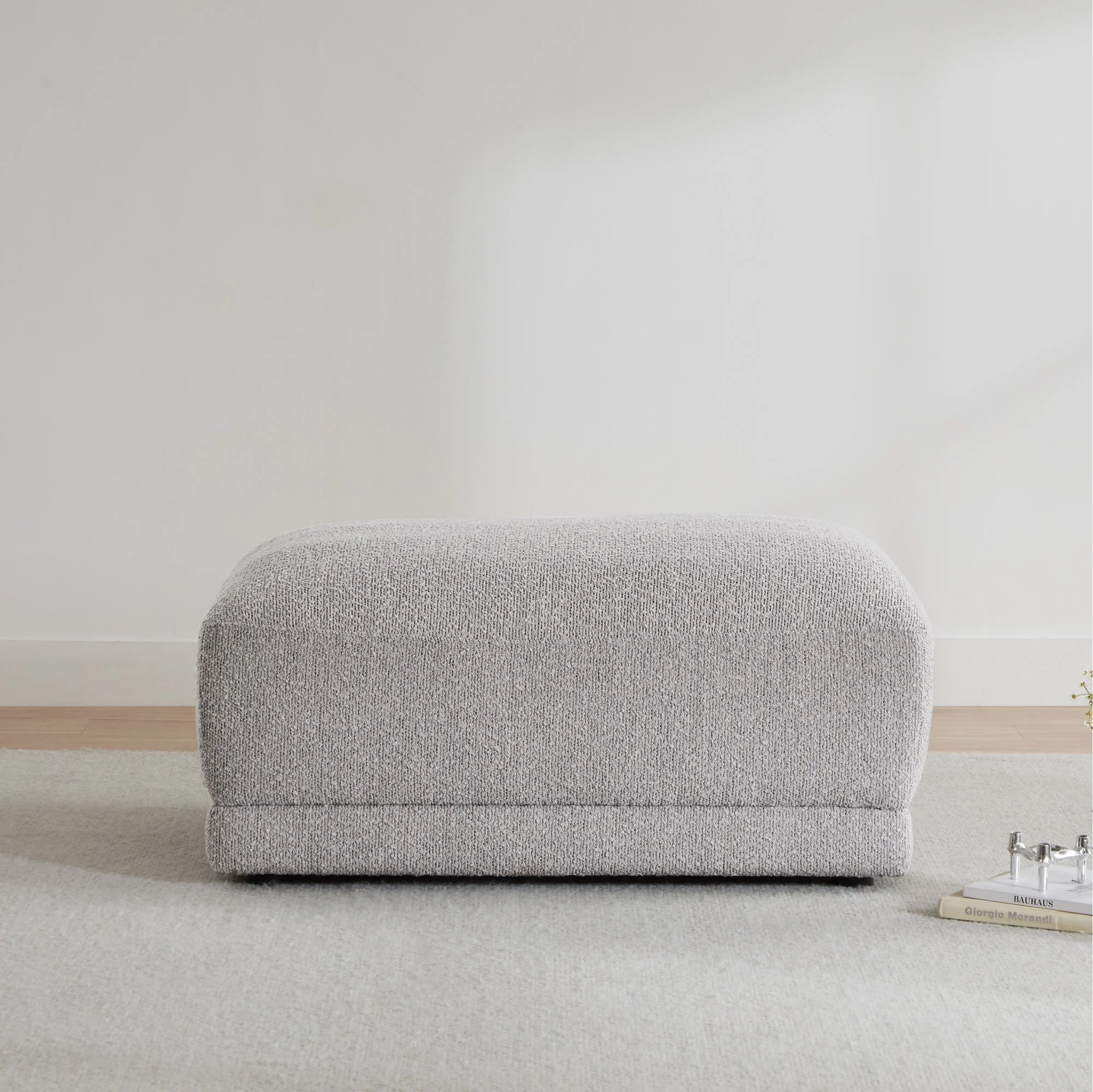 Josie Performance Boucle Ottoman / Armless Chair - Image 3