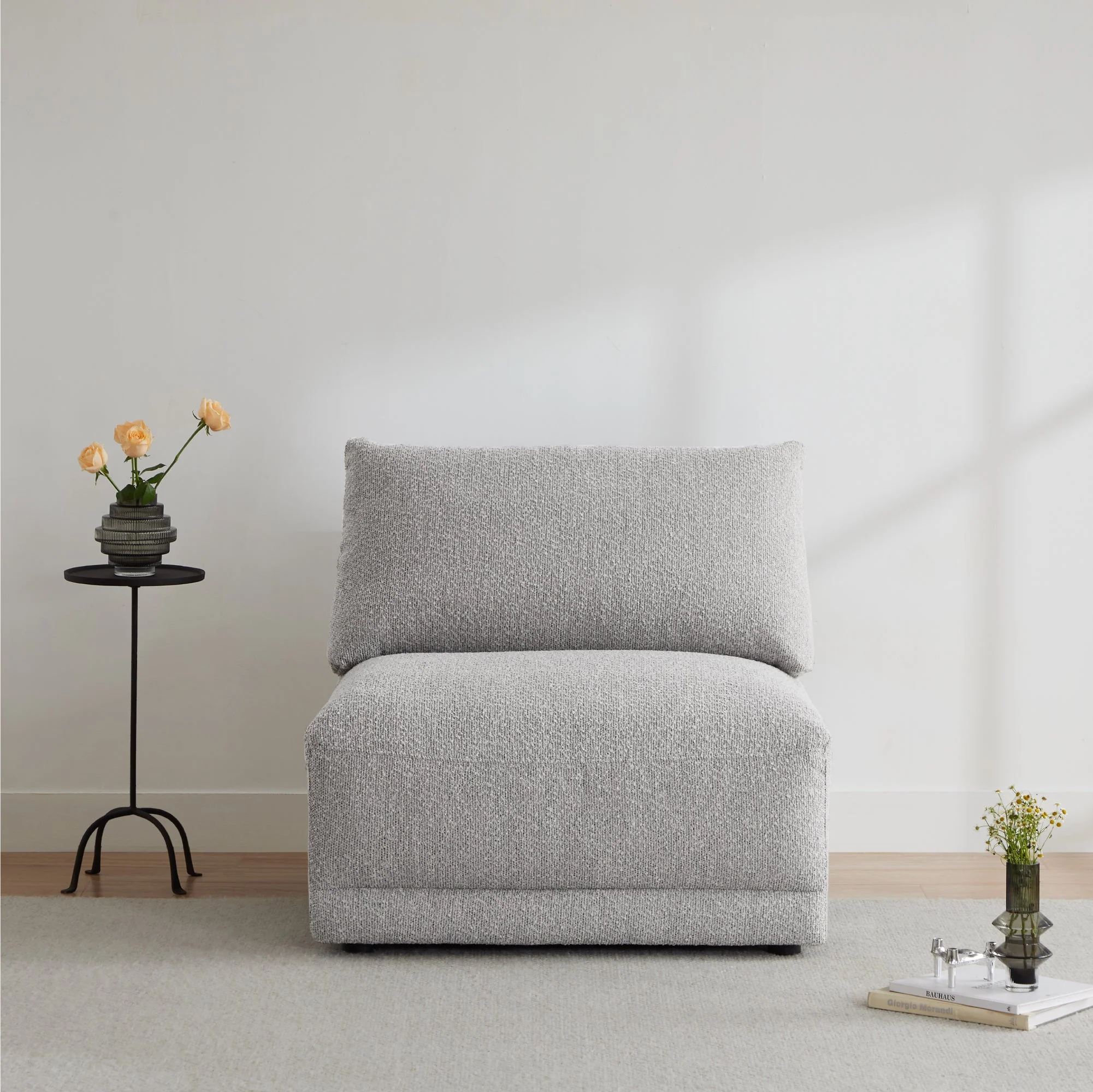 Josie Performance Boucle Ottoman / Armless Chair - Image 8