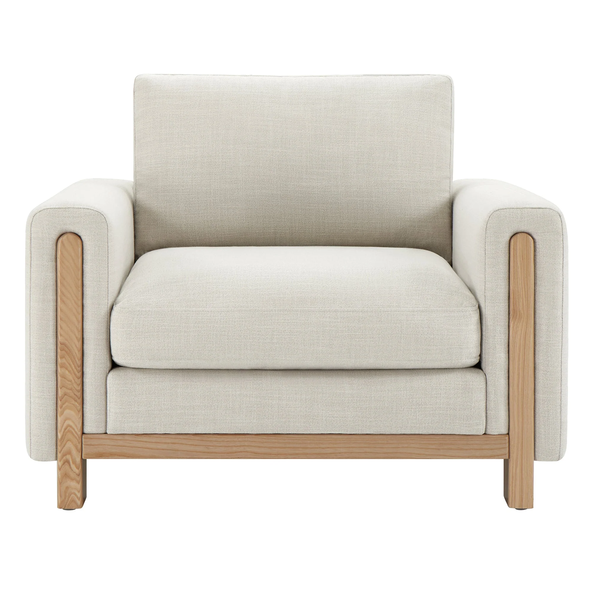 Keaton Performance Fabric Ash Wood Base Armchair (42.5'') - Image 5