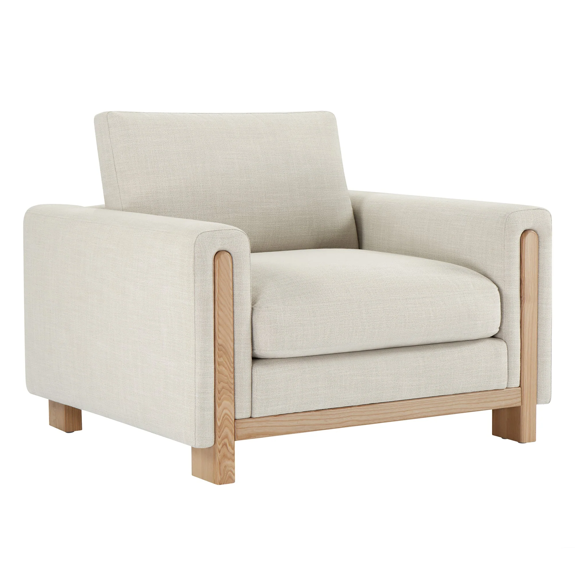 Keaton Performance Fabric Ash Wood Base Armchair (42.5'') - Image 6