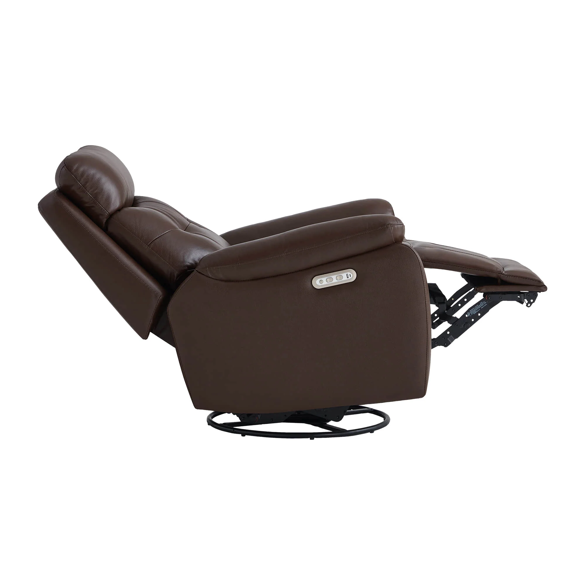 Keith Leather Swivel Glider Recliner with Power Headrest - Image 15