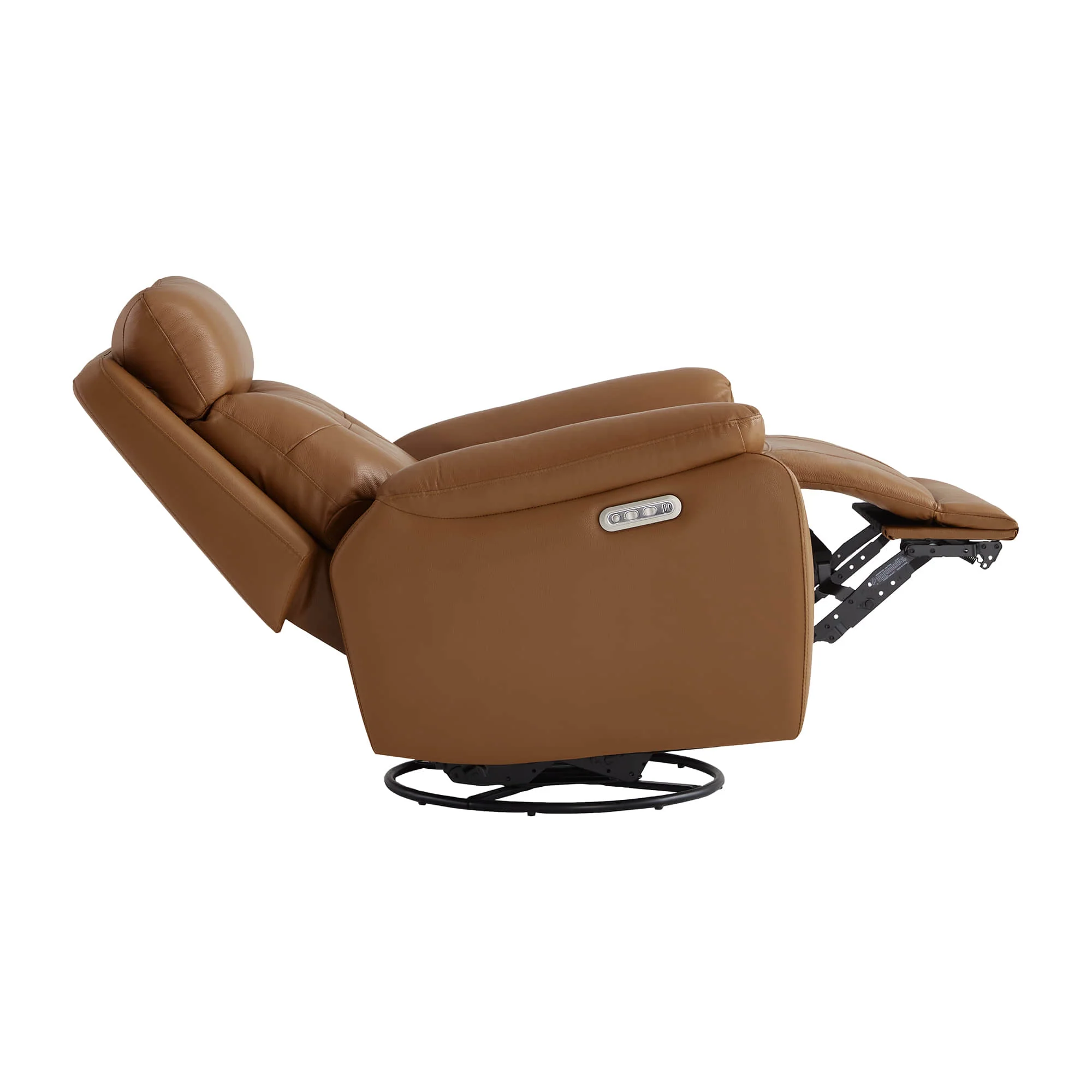 Keith Leather Swivel Glider Recliner with Power Headrest - Image 7
