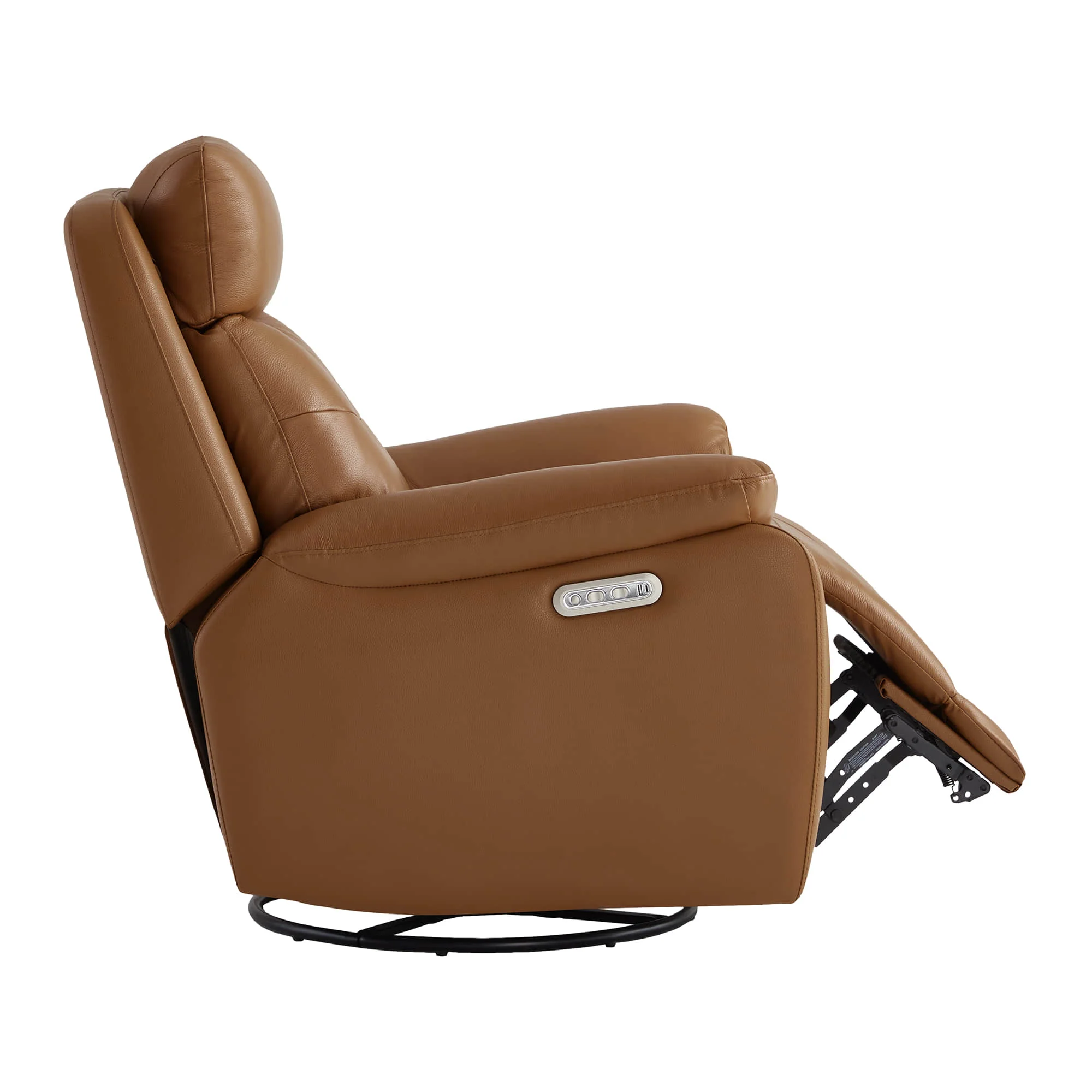 Keith Leather Swivel Glider Recliner with Power Headrest - Image 9