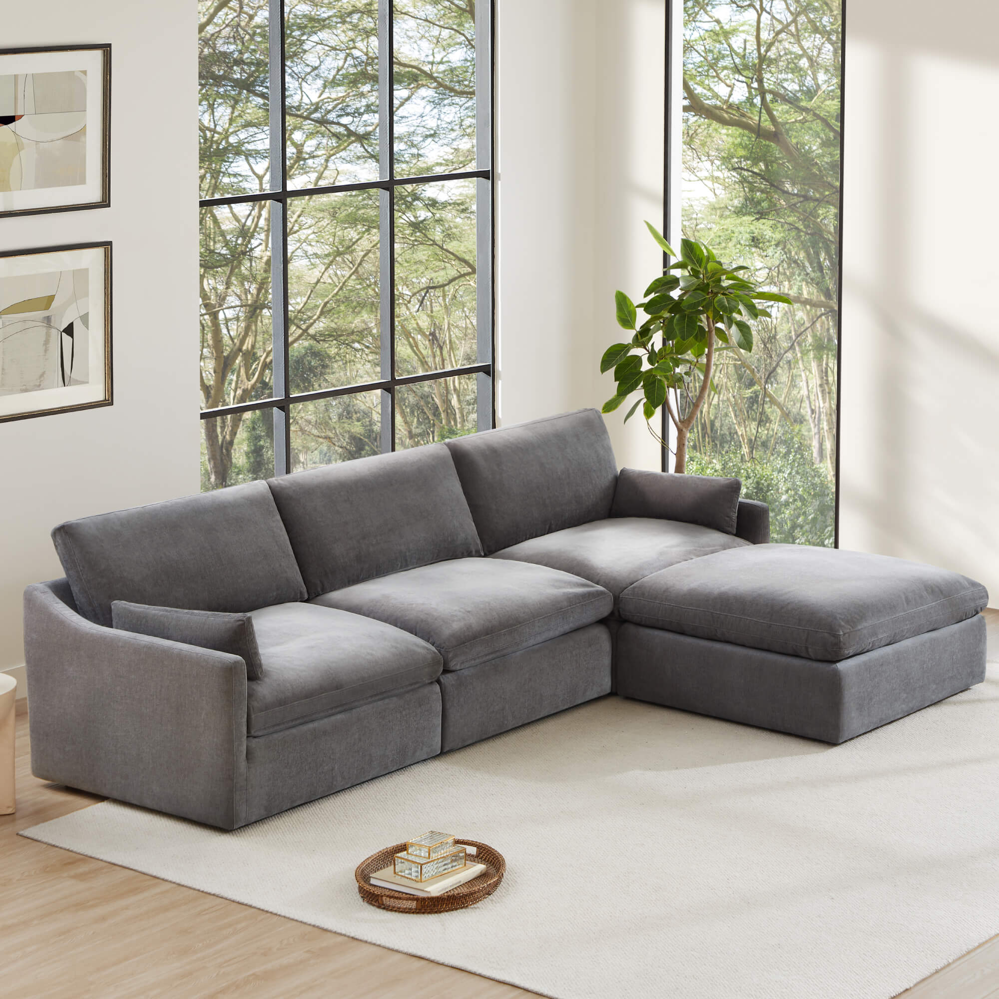 Kenna Modular 4 Seat Sofa-Chaise Sectional - Image 26