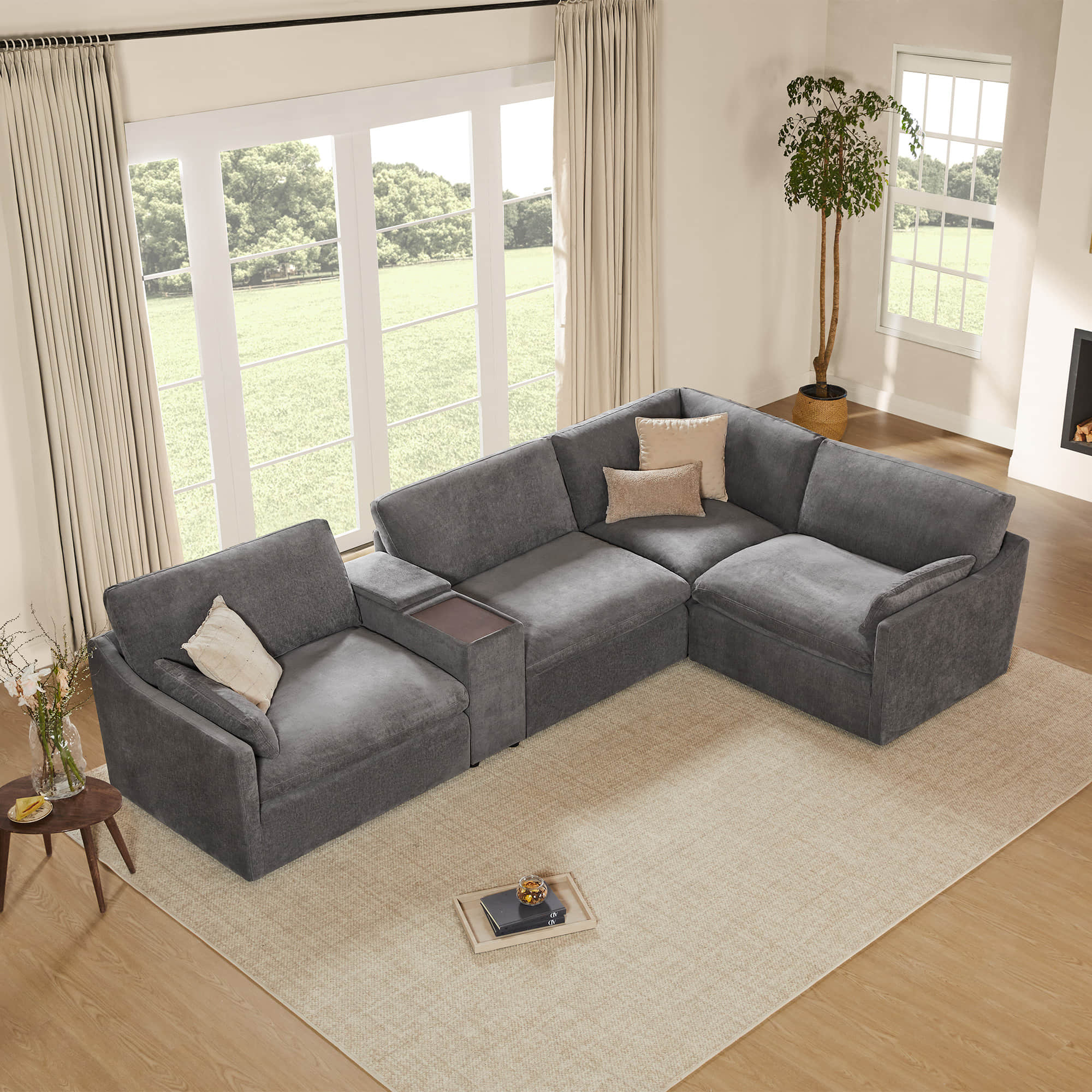 Kenna Modular 4 Seat Sofa-Chaise Sectional - Image 33