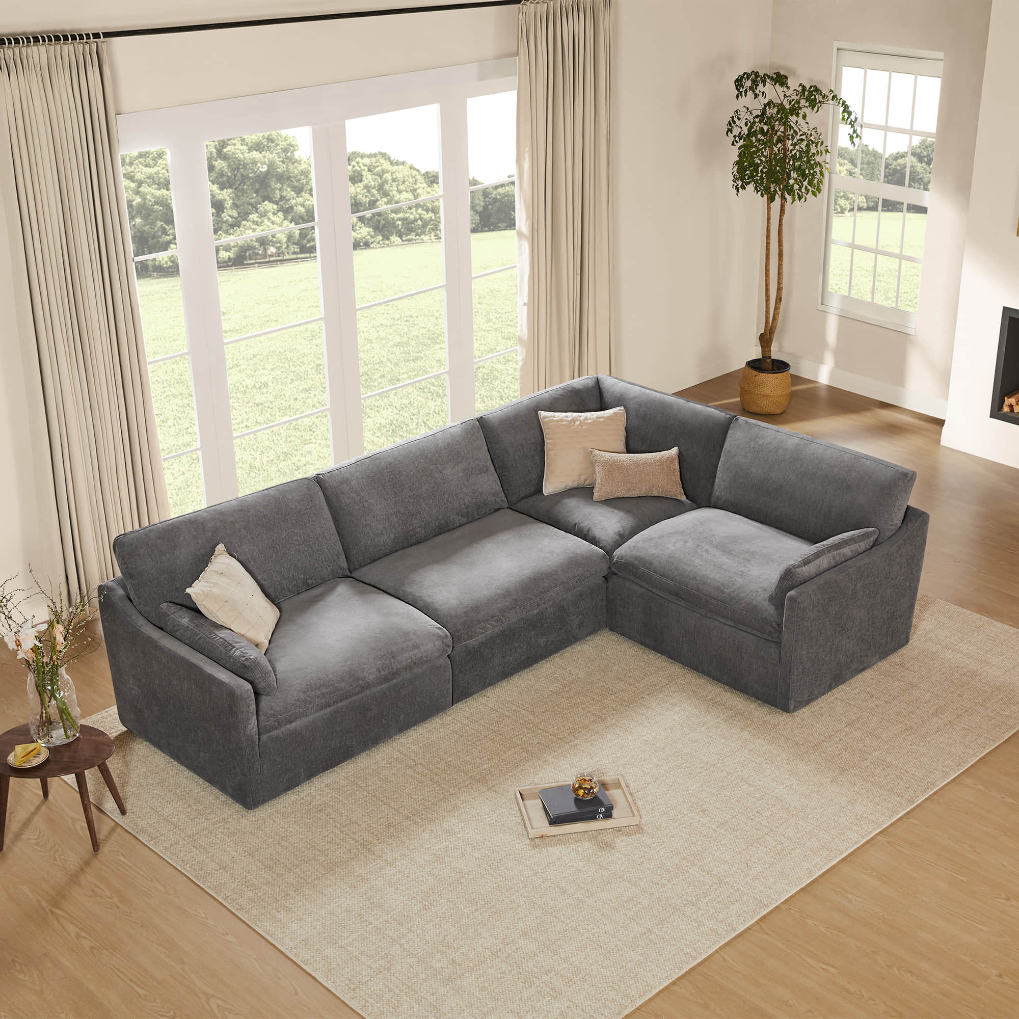 Kenna Modular 4 Seat Sofa-Chaise Sectional - Image 34