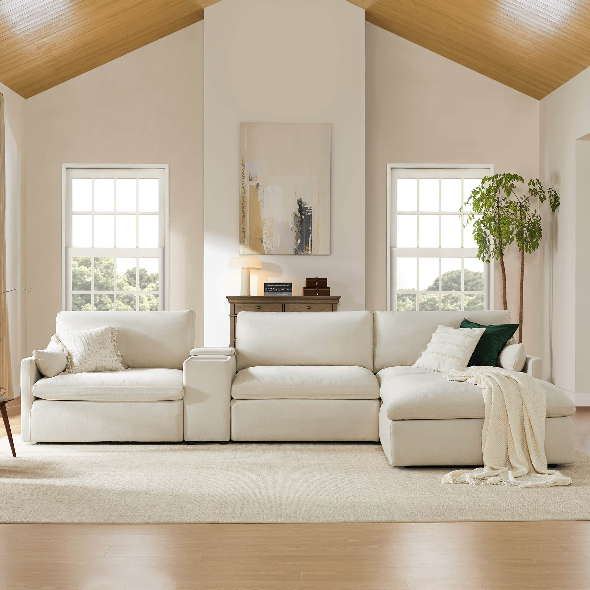 Kenna Modular 4 Seat Sofa-Chaise Sectional - Image 4