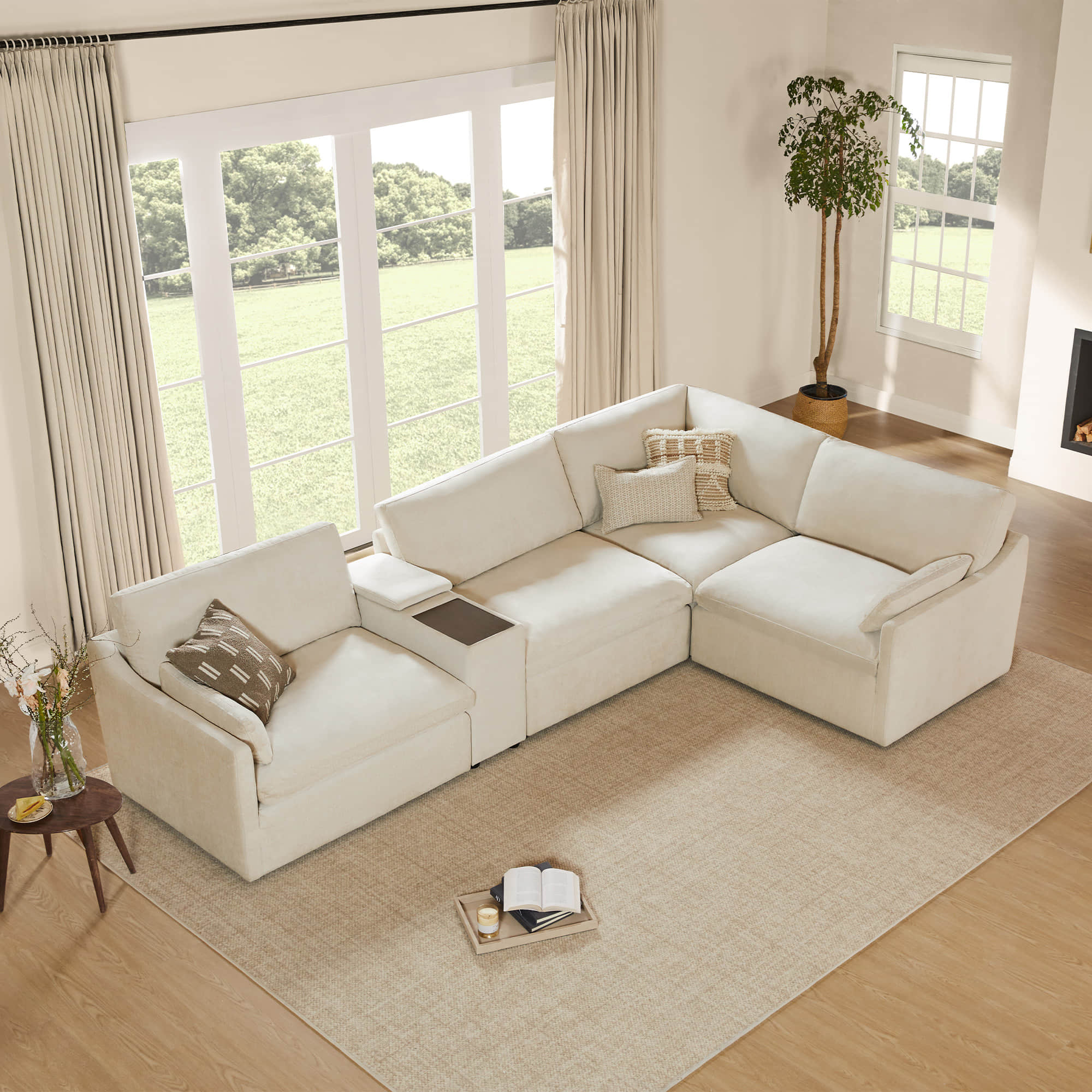 Kenna Modular 4 Seat Sofa-Chaise Sectional - Image 5