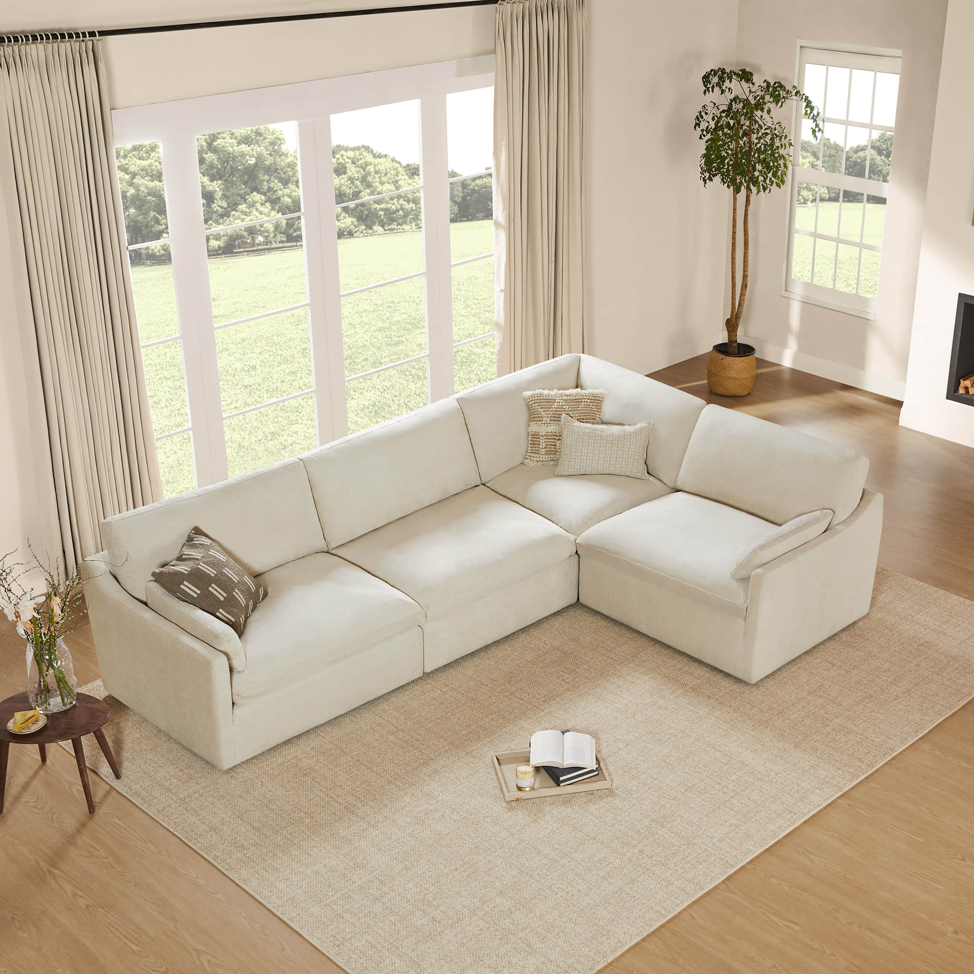 Kenna Modular 4 Seat Sofa-Chaise Sectional - Image 7