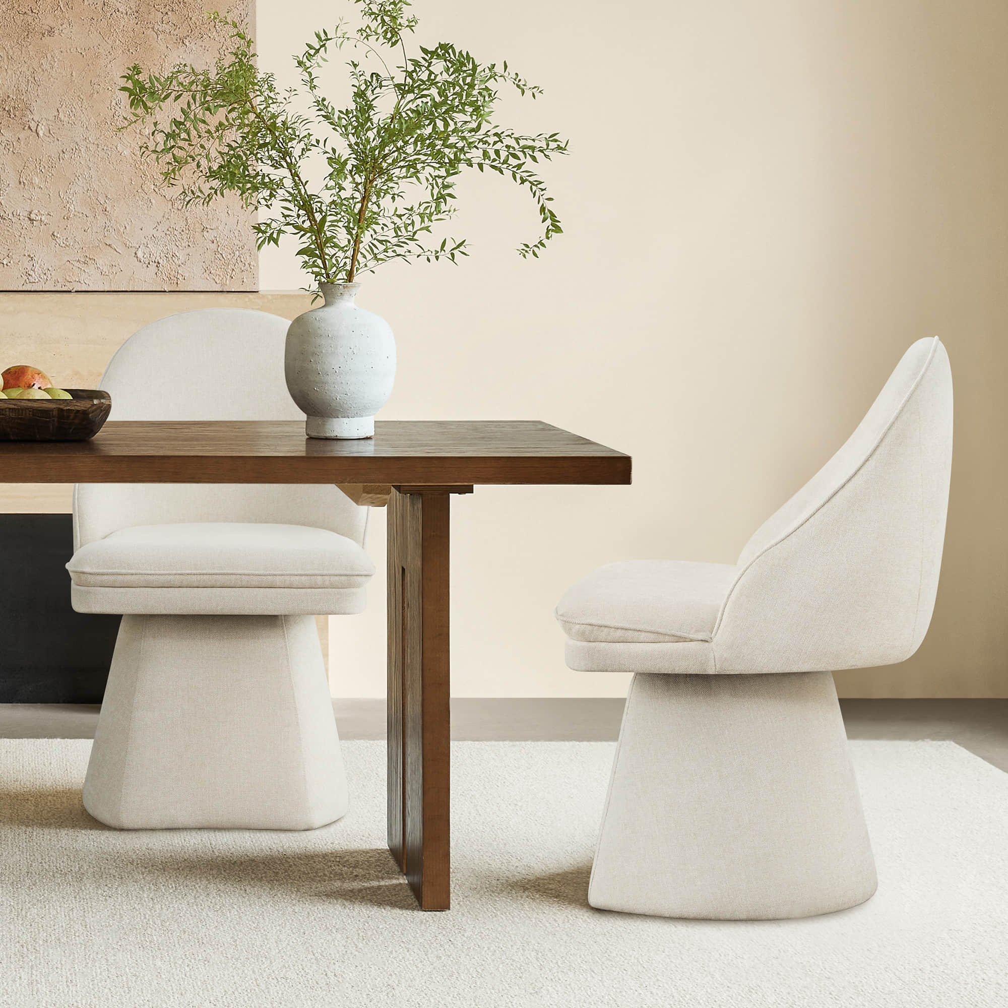 Leda Upholstered Swivel Dining Chair - Image 3