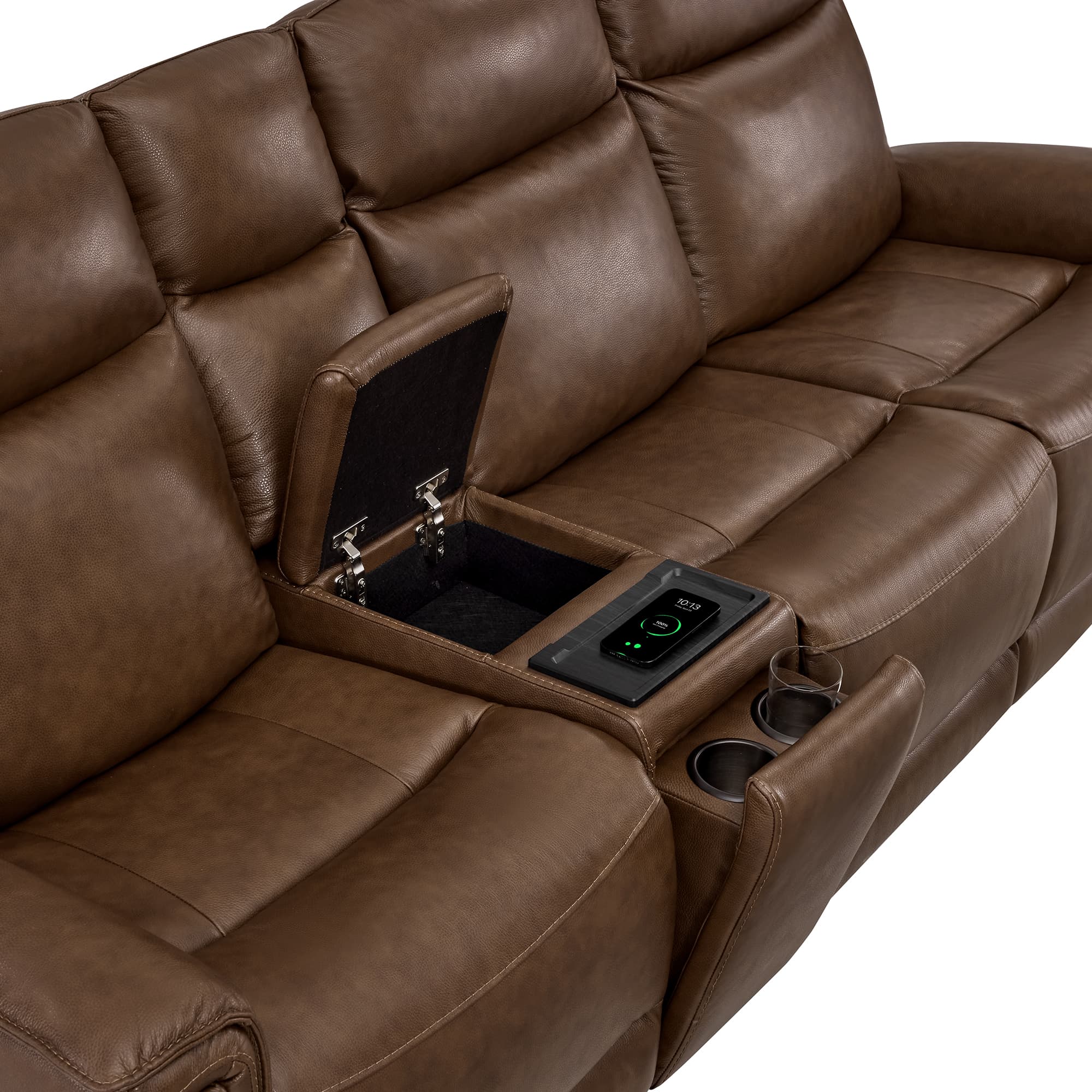 Leif Modern Top-Grain Leather Super Zero Gravity Reclining Sofa - Image 116