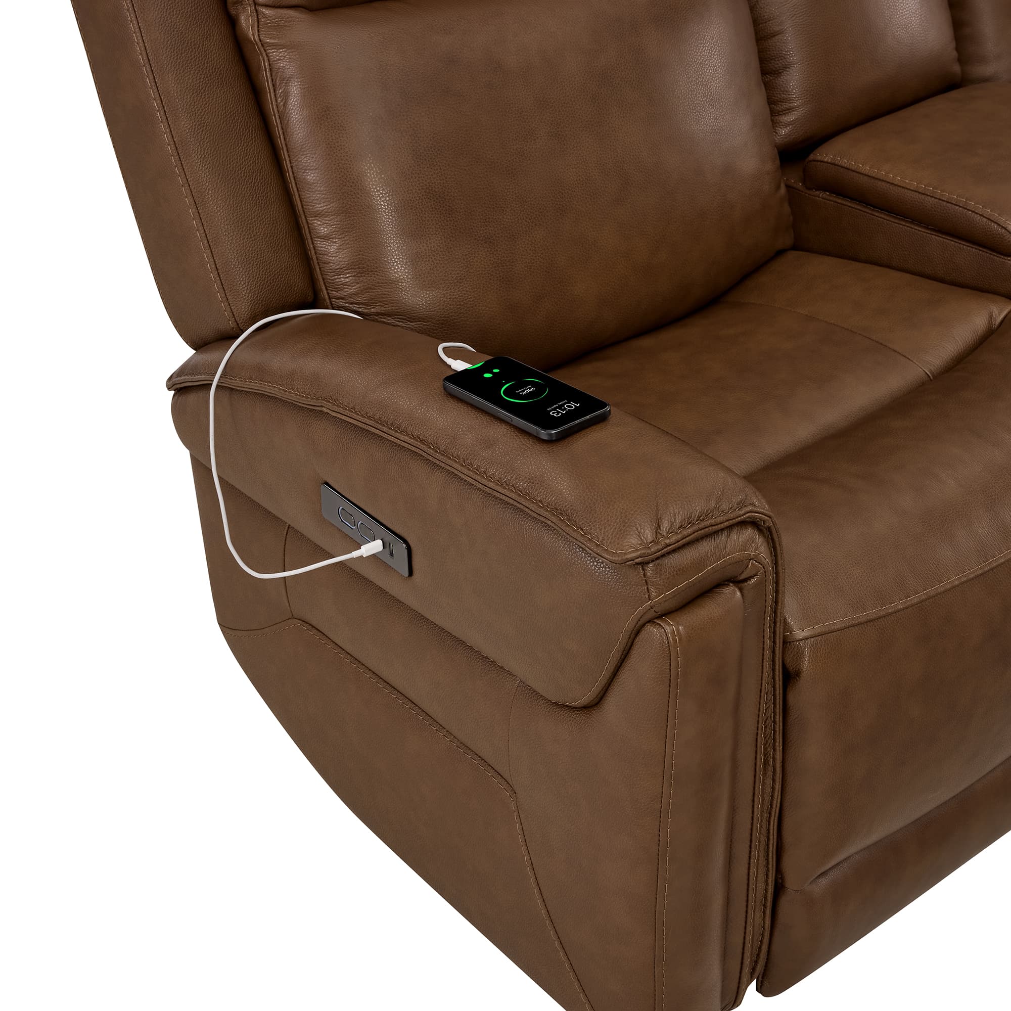 Leif Modern Top-Grain Leather Super Zero Gravity Reclining Sofa - Image 117