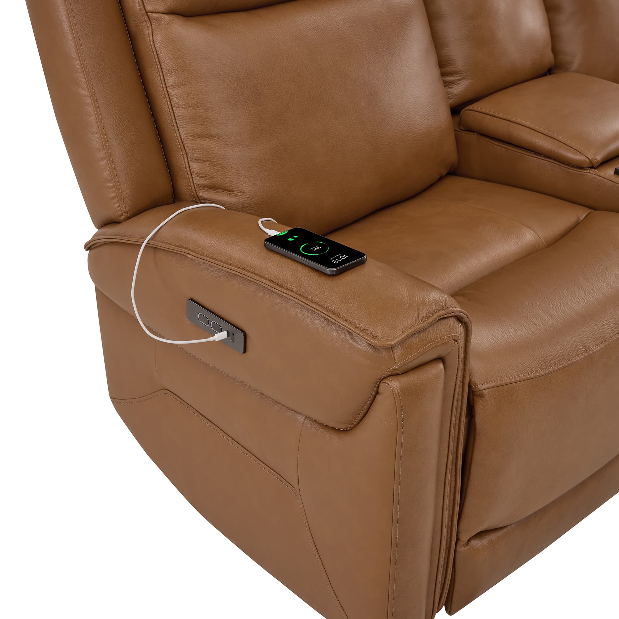 Leif Modern Top-Grain Leather Super Zero Gravity Reclining Sofa - Image 127