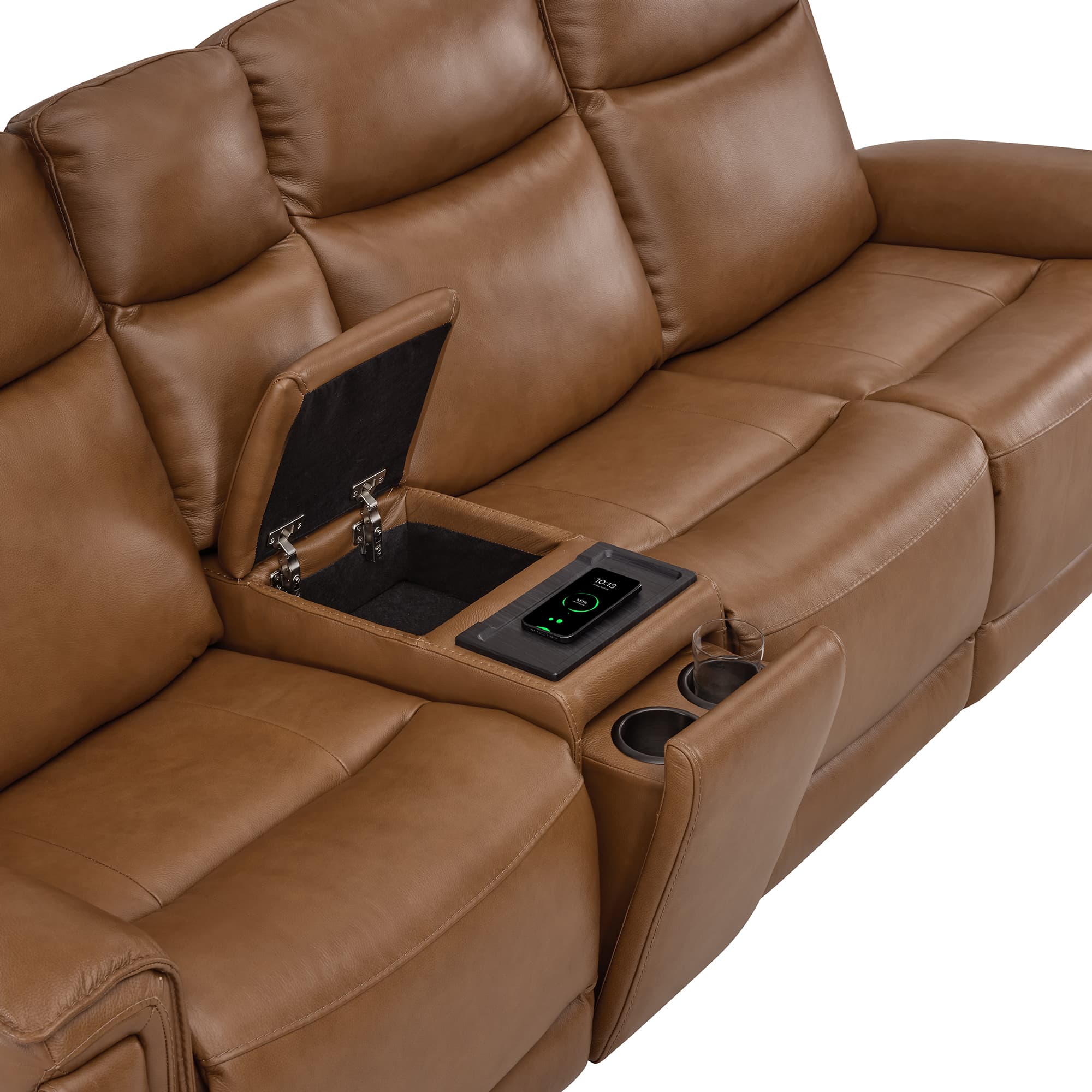 Leif Modern Top-Grain Leather Super Zero Gravity Reclining Sofa - Image 128