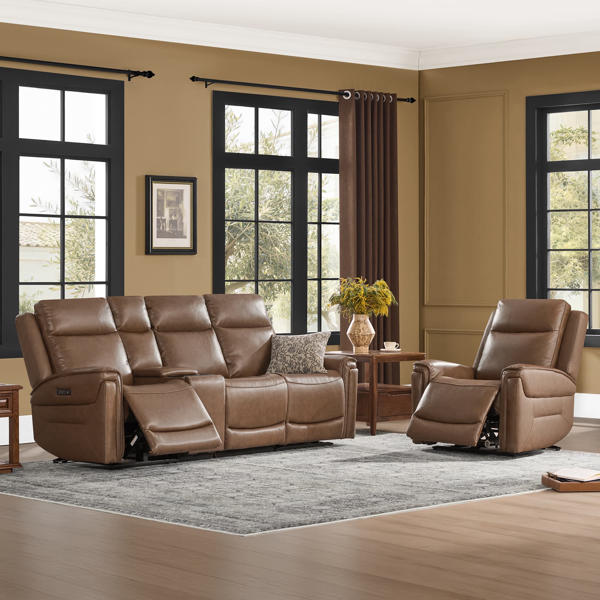 Leif Modern Top-Grain Leather Super Zero Gravity Reclining Sofa - Image 14
