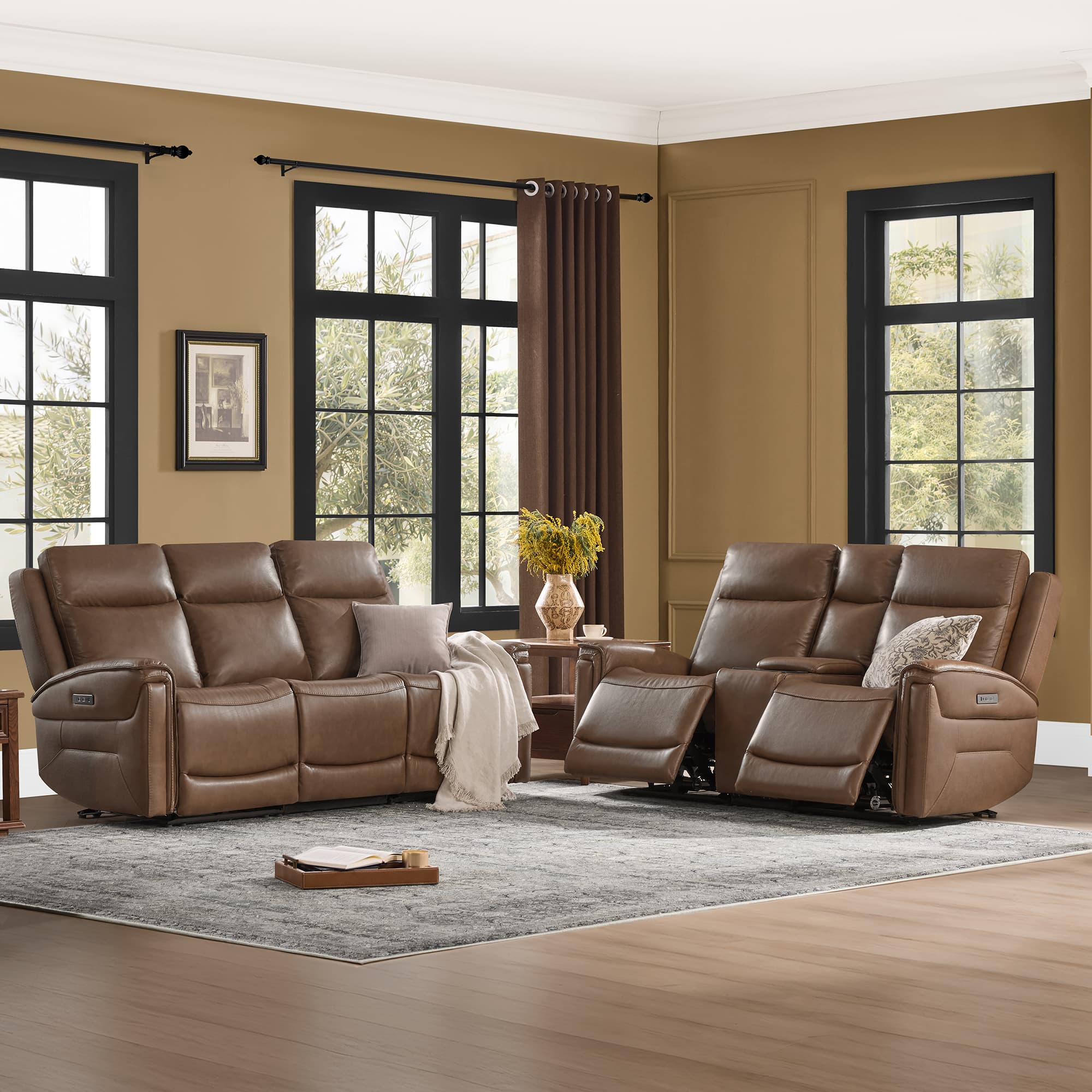 Leif Modern Top-Grain Leather Super Zero Gravity Reclining Sofa - Image 19