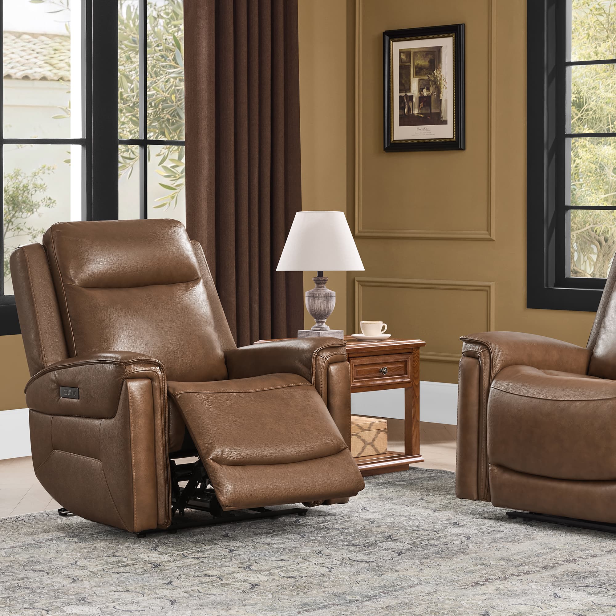 Leif Modern Top-Grain Leather Super Zero Gravity Reclining Sofa - Image 20