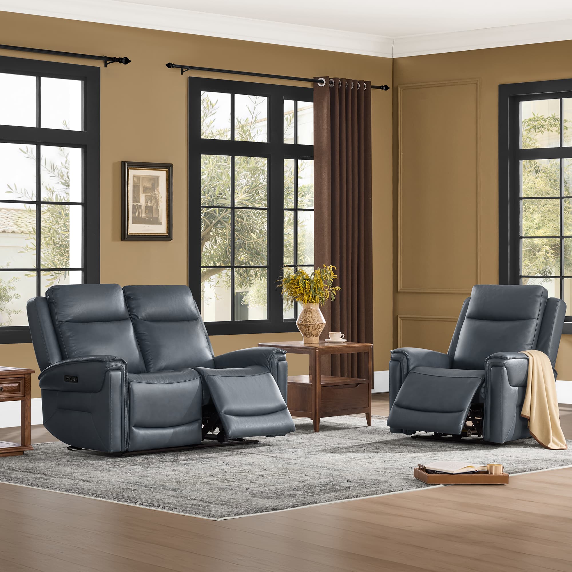 Leif Modern Top-Grain Leather Super Zero Gravity Reclining Sofa - Image 27