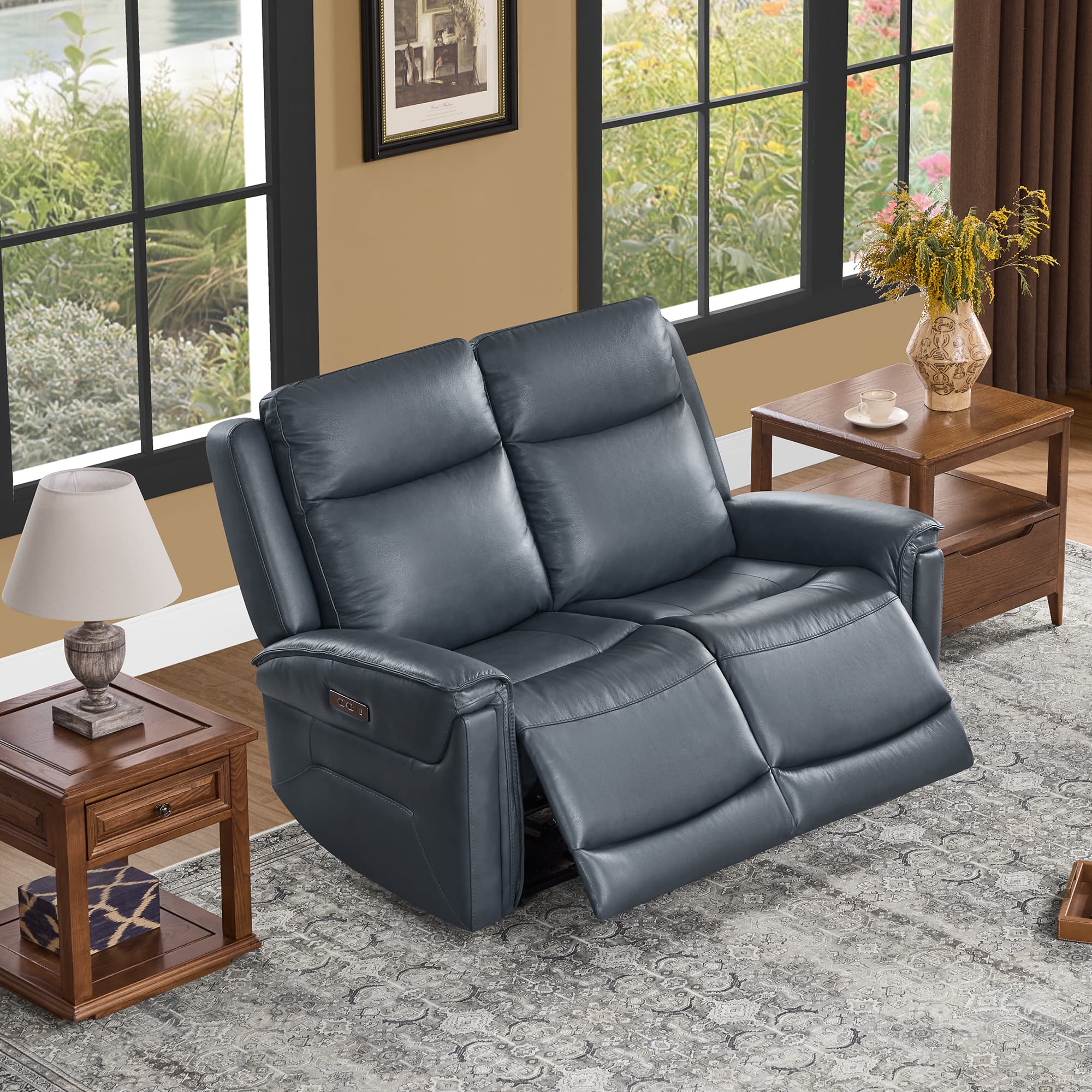 Leif Modern Top-Grain Leather Super Zero Gravity Reclining Sofa - Image 28